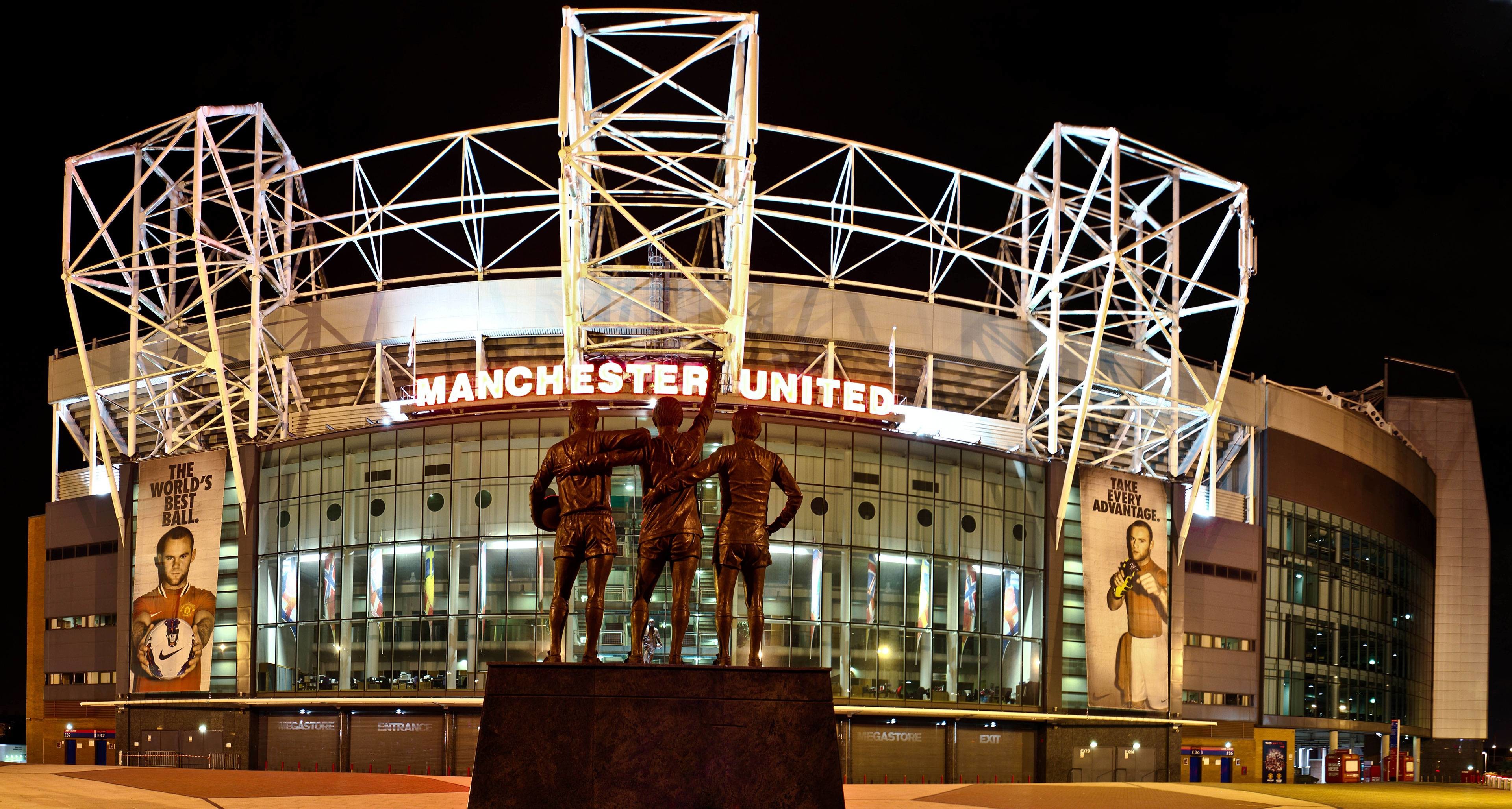 3840x2056 The United Trinity at Old Trafford Night Wallpaper Wide or HD .