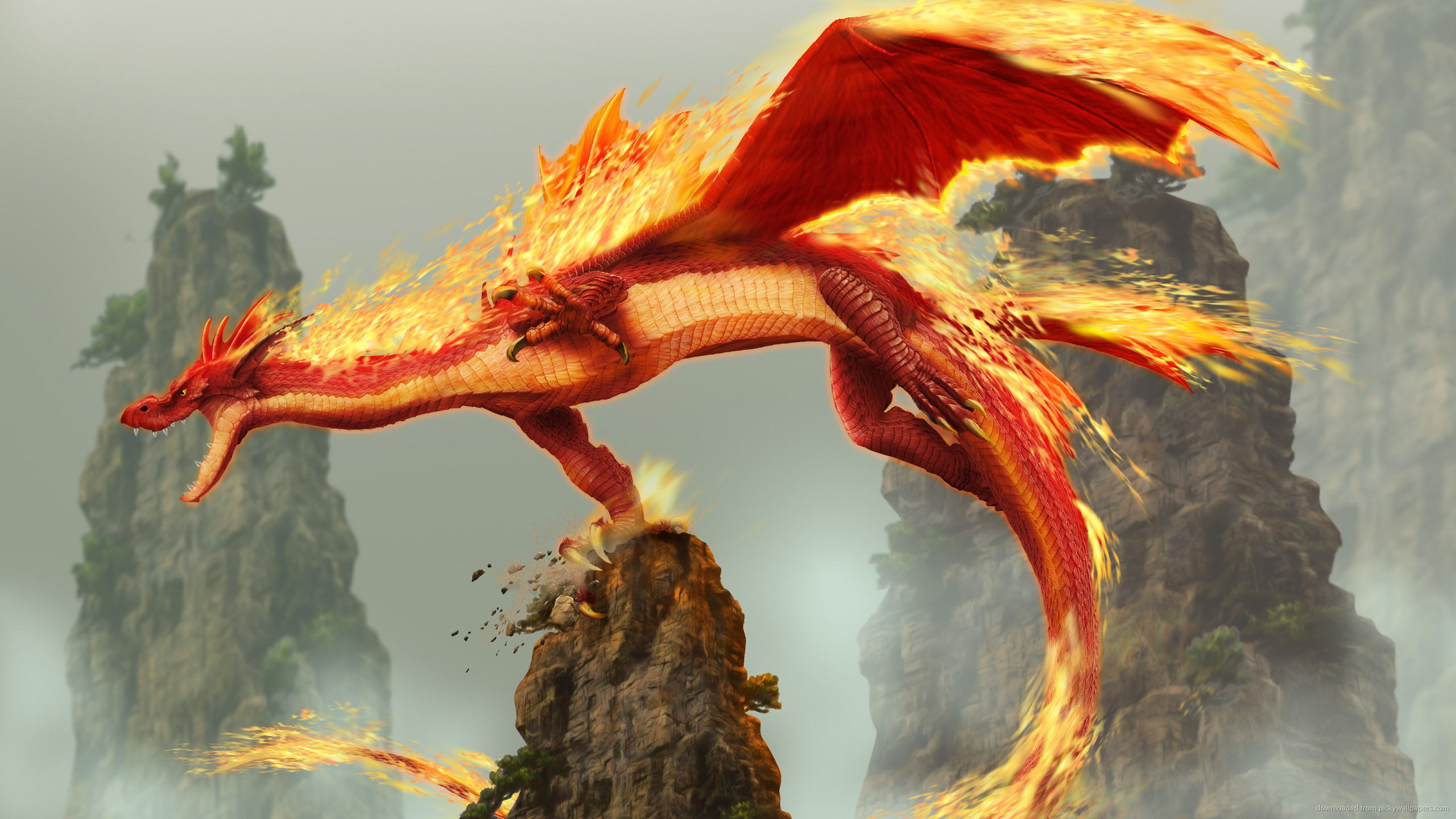 2560x1440 Fire Dragon for 