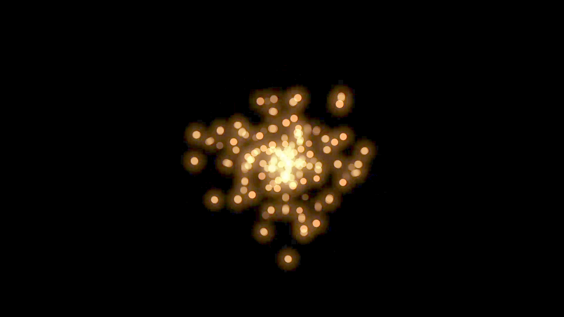1920x1080 Swarm of Fireflies Animation on a Black Background