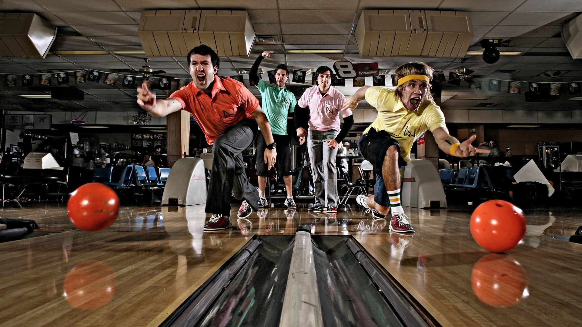 1920x1080 Preview wallpaper hawk nelson, bowling, game, scream, band 
