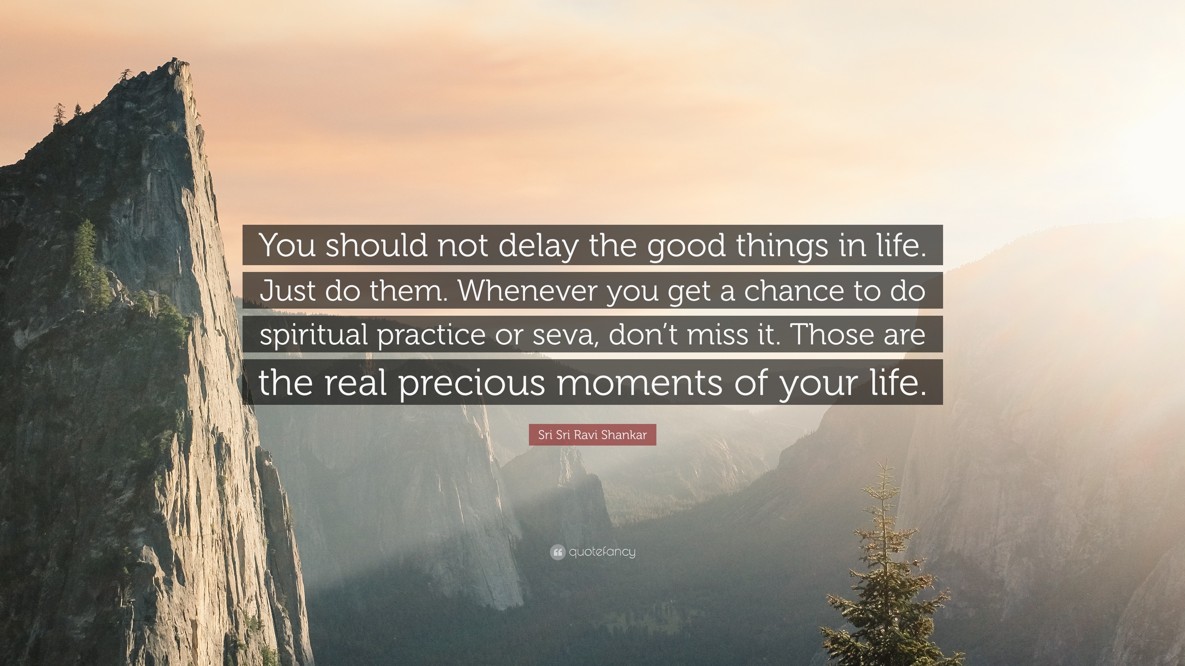 3840x2160 Sri Sri Ravi Shankar Quote: “You should not delay the good things in life