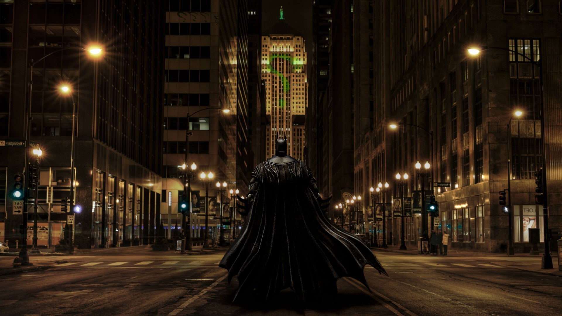 1920x1080 Batman, The Riddler, Fan Art, Gotham City, Chicago, Photoshopped, The Dark  Knight Wallpapers HD / Desktop and Mobile Backgrounds