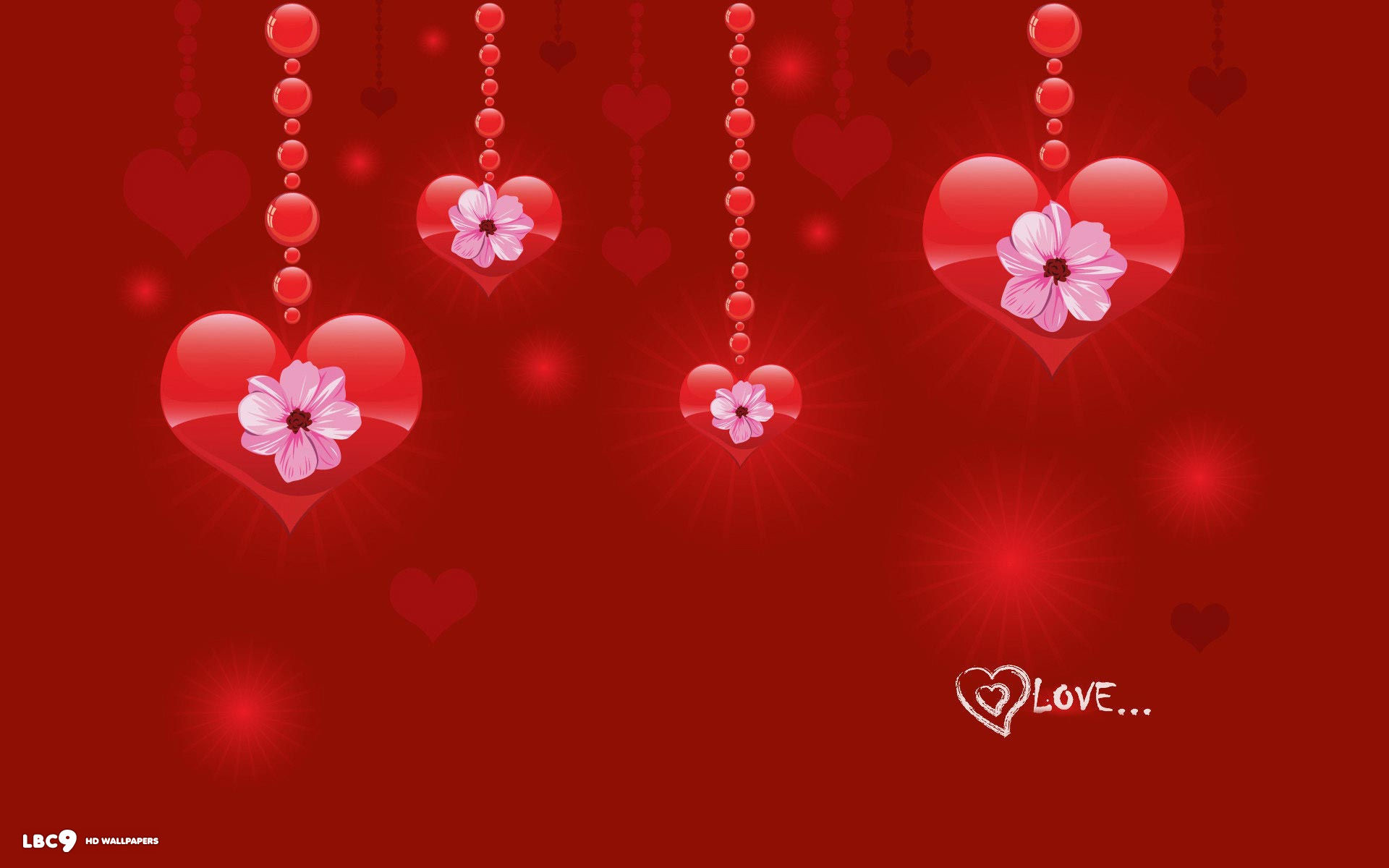 1920x1200 love word red hearts flowers hd wallpaper