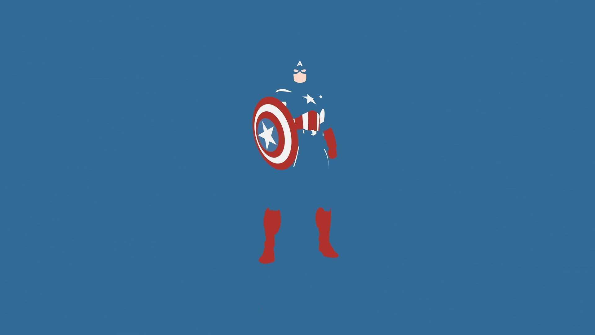 1920x1080 minimalistic comics Captain America blue background wallpaper .