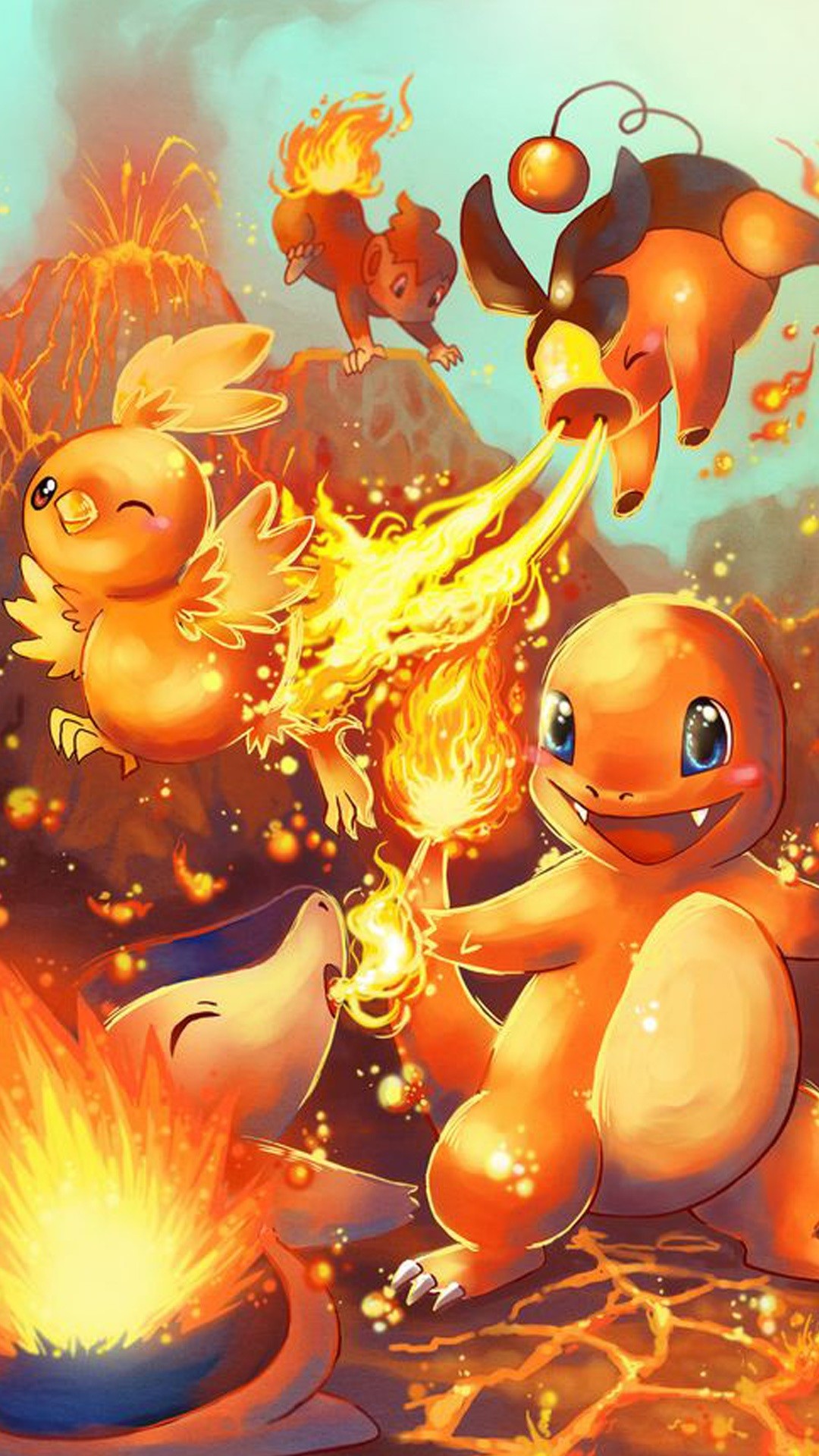 1080x1920 Pokemon Go Charmander fire characters Iphone hd wallpaper