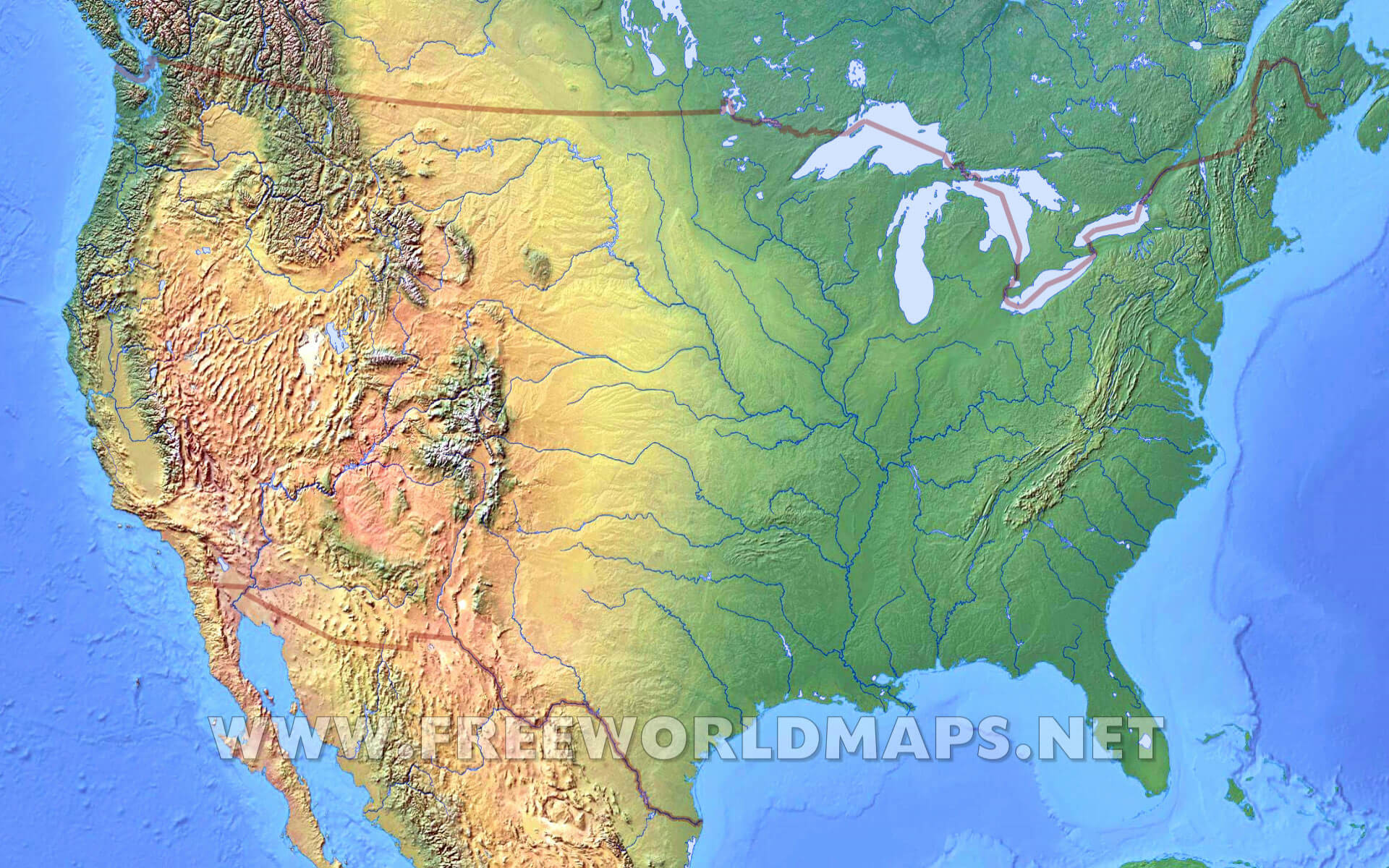 1920x1200 US map HD