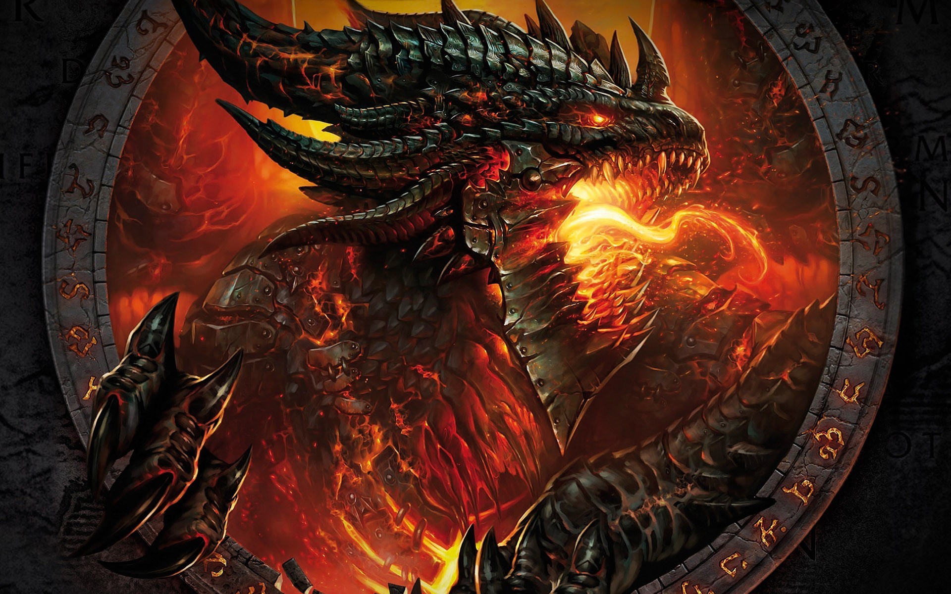 1920x1200 Artwork Deathwing Dragons Fantasy Art Fire Horns Video Games World Of  Warcraft Cataclysm