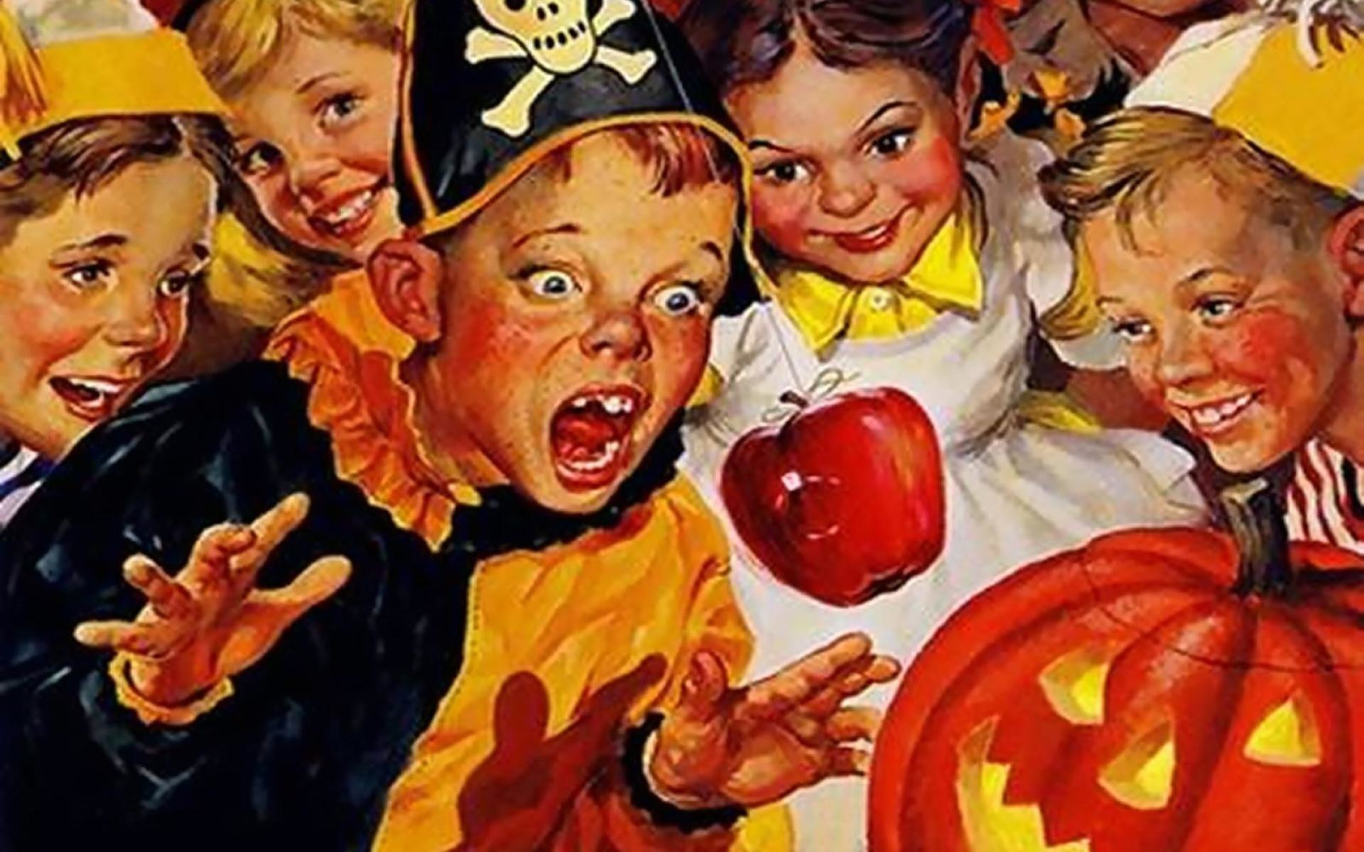 1920x1200 vintage halloween,posters,norman rockwell,cards,halloween . ...