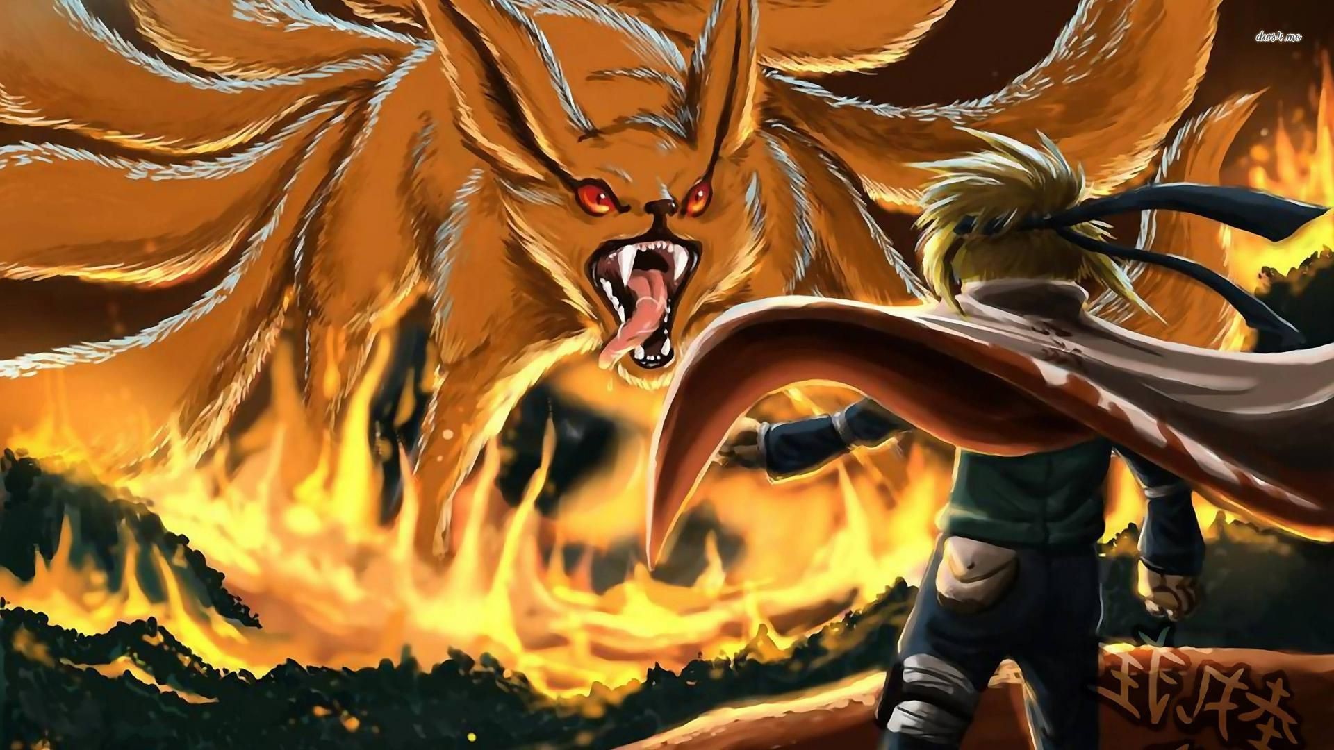 1920x1080 Kyuubi in flames - Naruto wallpaper - Anime wallpapers .