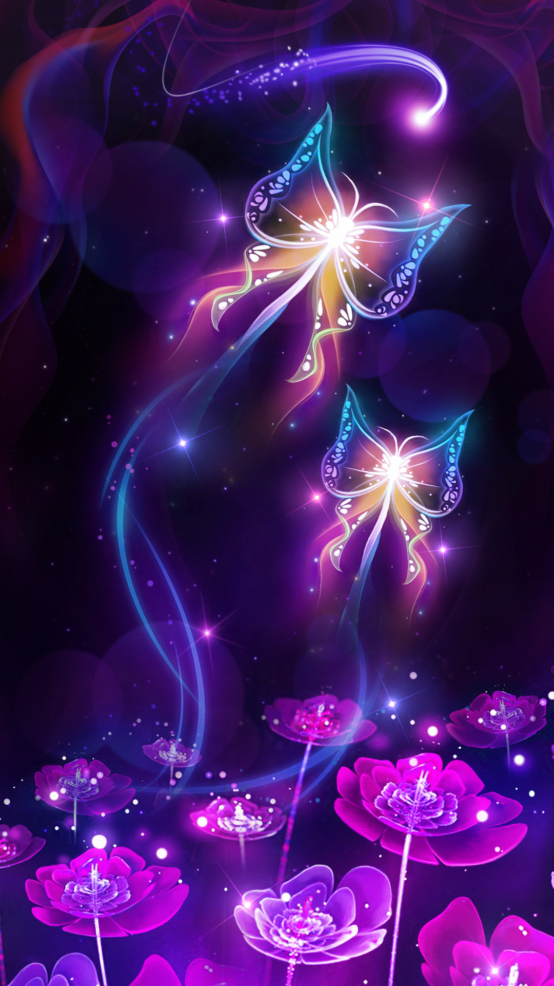 1080x1920  Shiny neon butterfly live wallpaper! Android live wallpaper/ background! It is originally designed