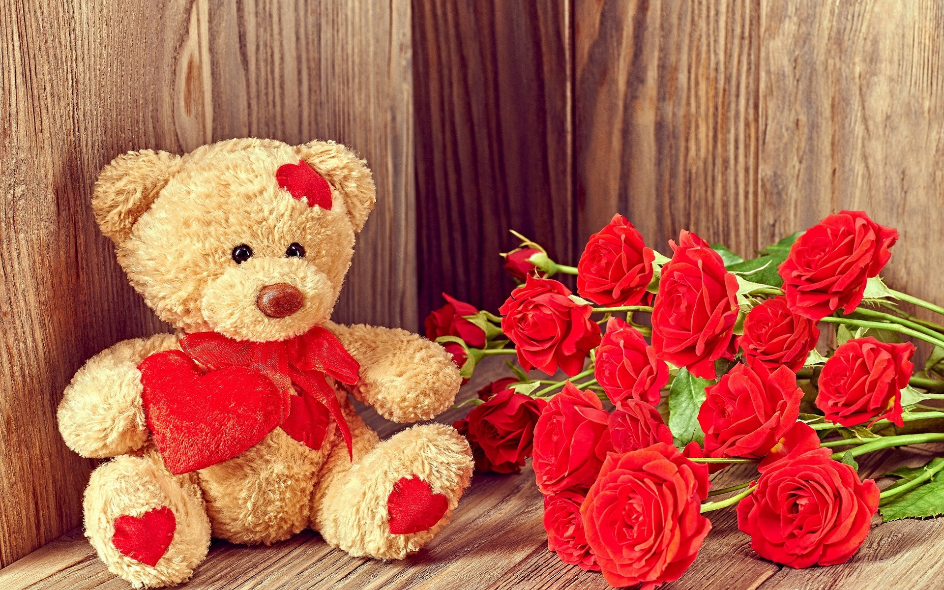 1920x1200 Teddy bear wallpapers with flowers - photo#18