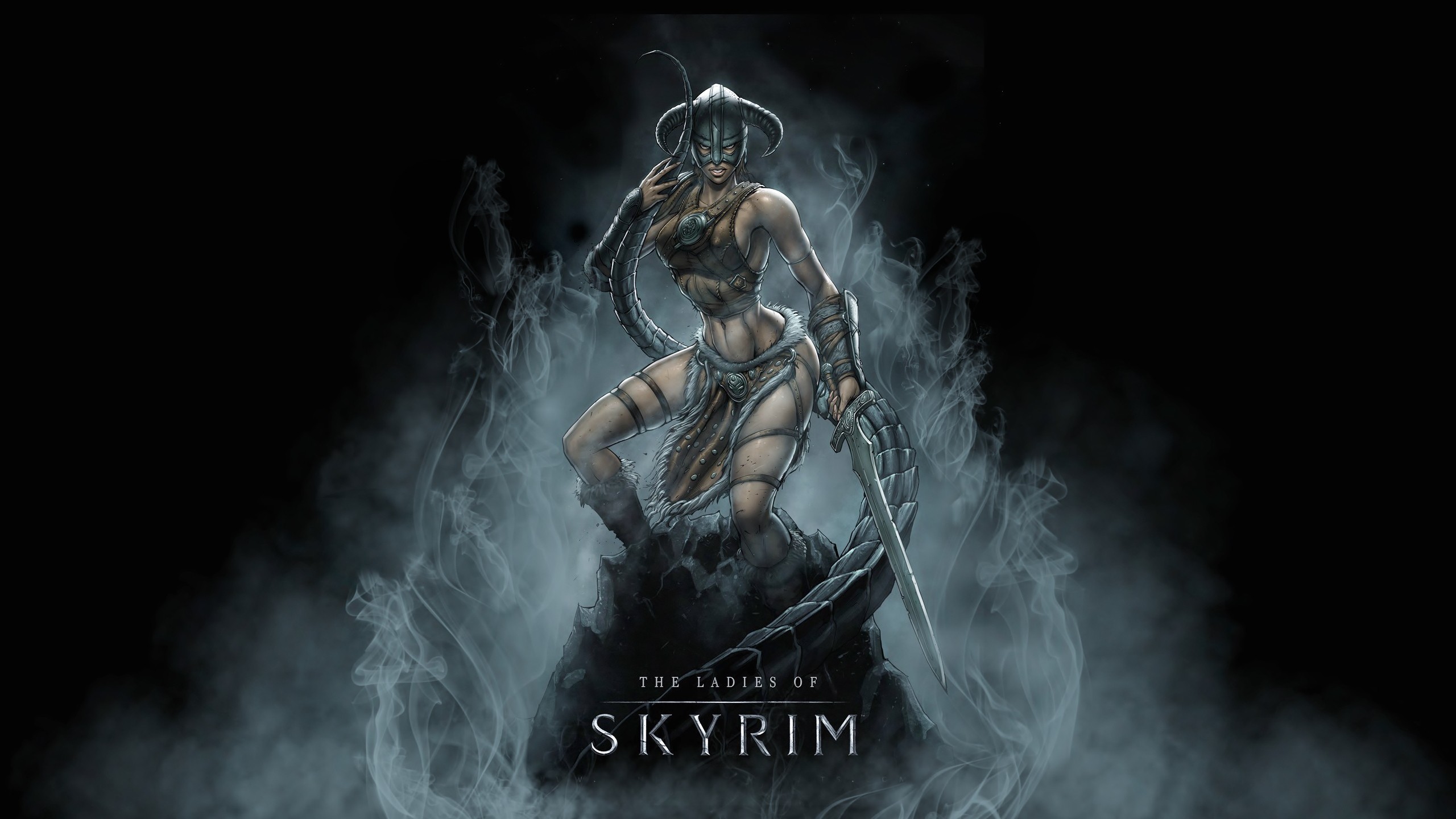 2560x1440 Wallpaper The Elder Scrolls V: Skyrim girl warrior