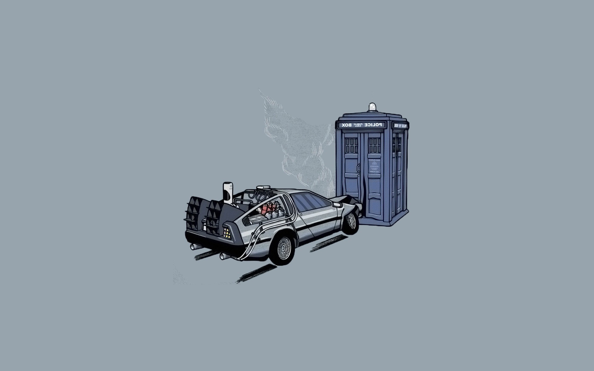 1920x1200 crash, Lightning, Storm, Vintage, TARDIS, DeLorean, Doctor Who, Back To The  Future, Simple Background, Minimalism, Crossover Wallpapers HD / Desktop  and ...