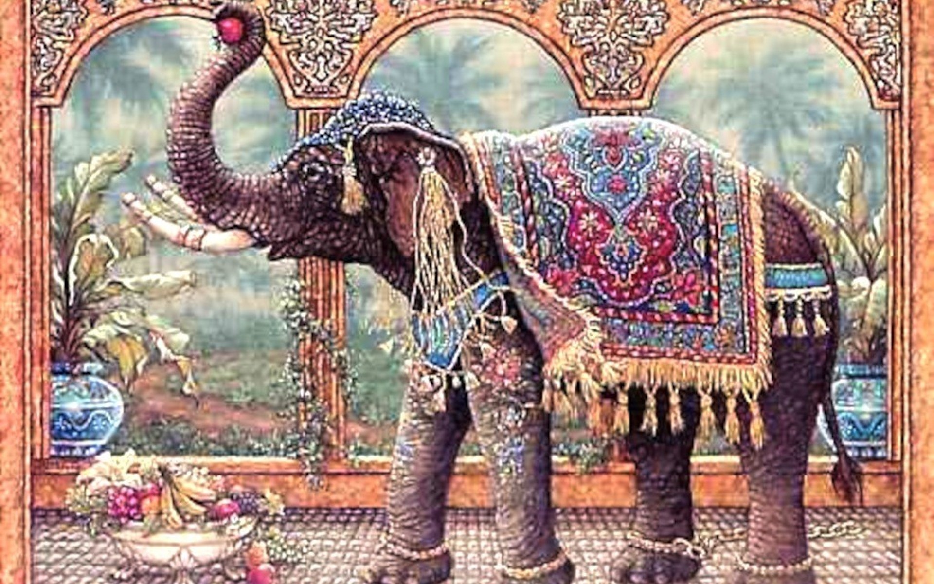 1920x1200 Elephant Art Wallpaper