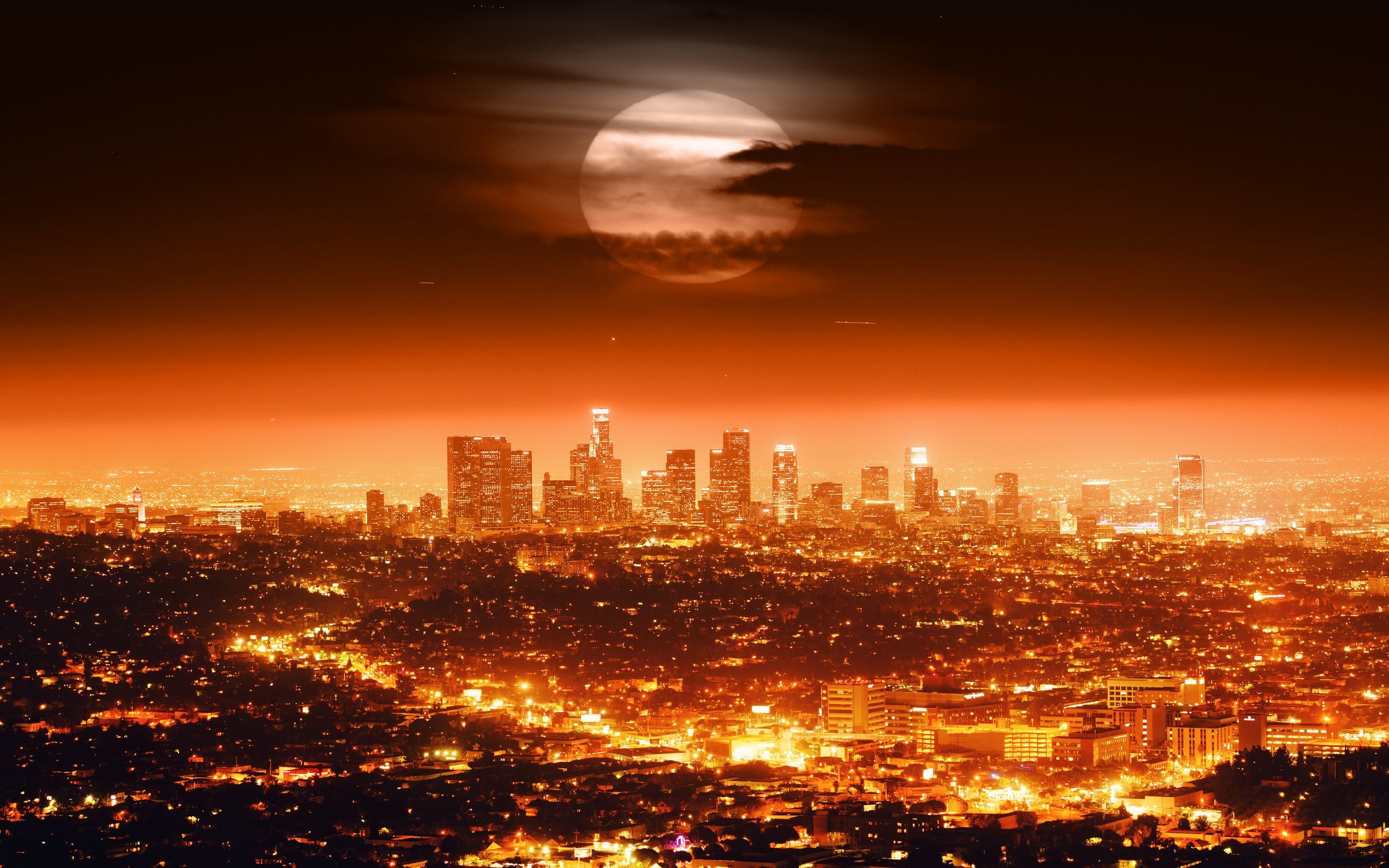 2560x1600 Full Moon California HD Wallpaper