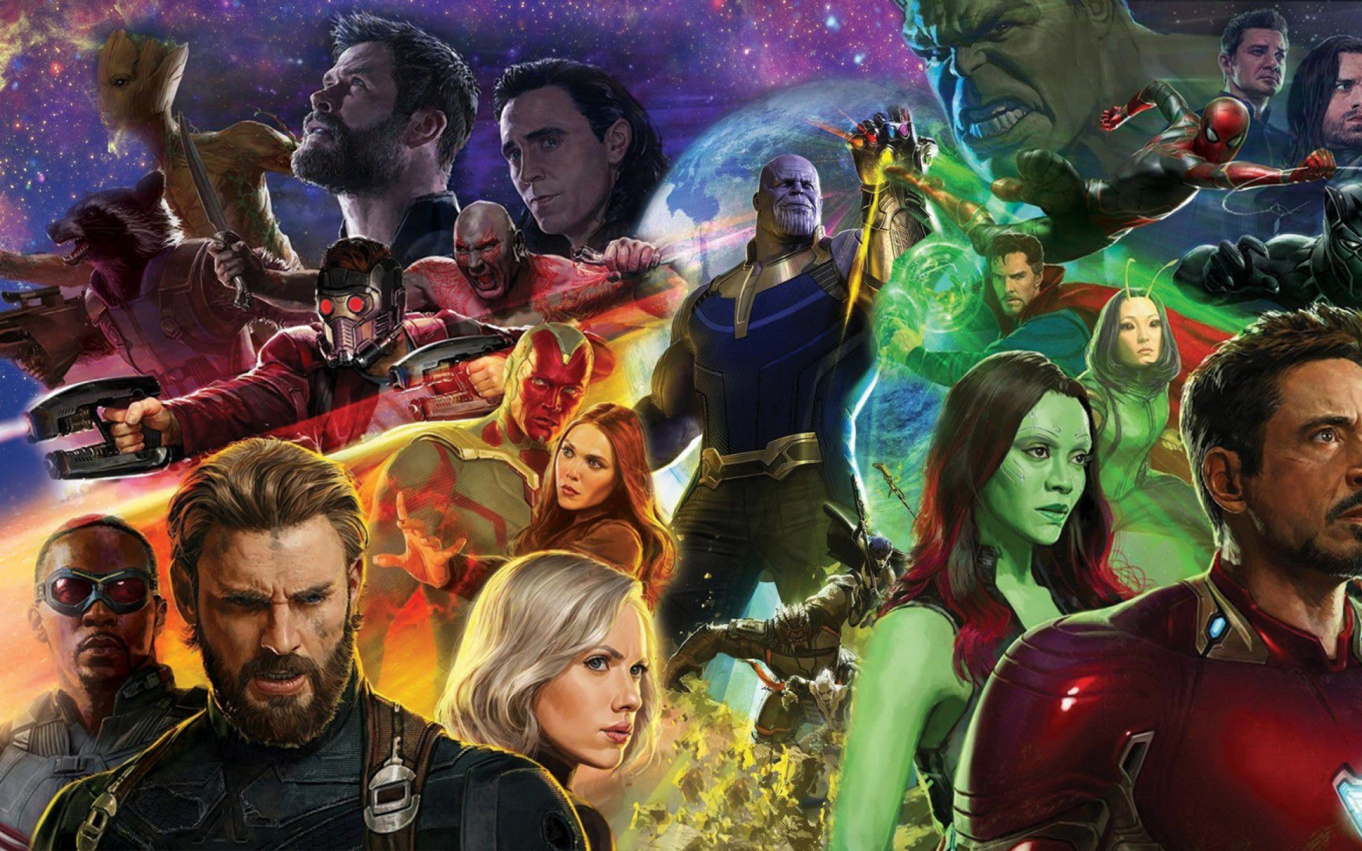 1920x1200  wallpaper the avengers, collage, Avengers Infinity War,  spider-man, art