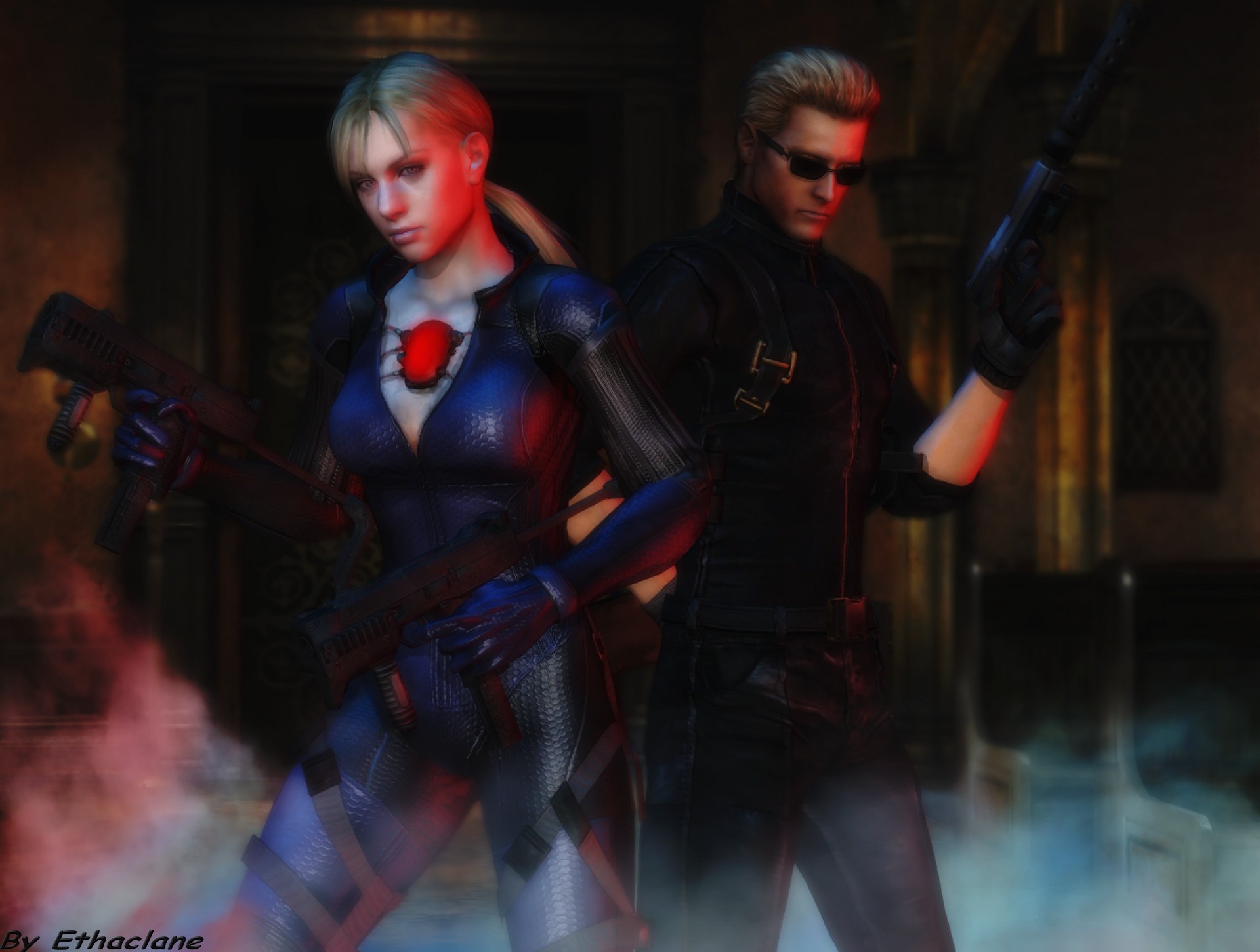 1920x1452 ... Resident evil wallpaper Jill and Wesker by ethaclane