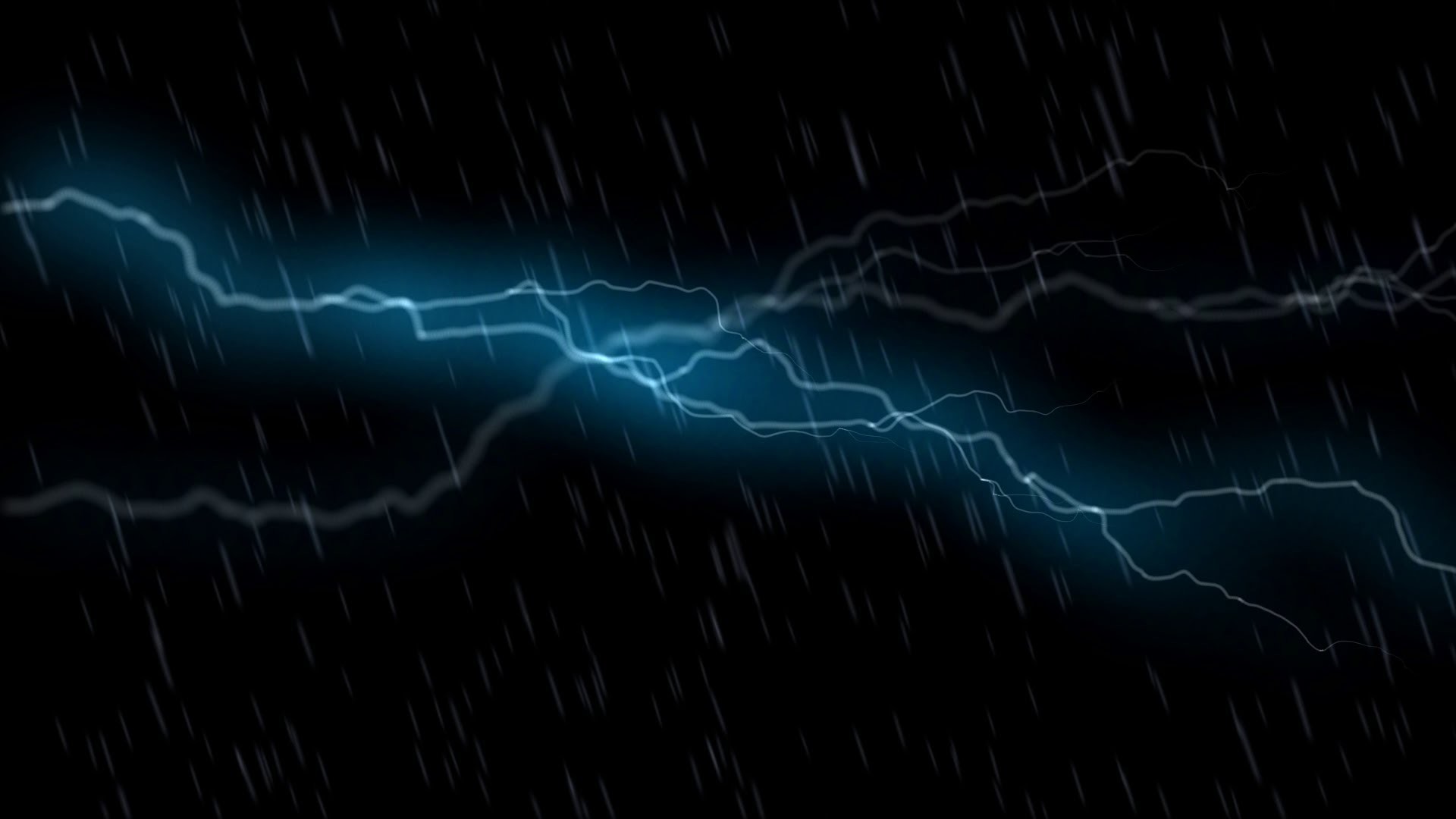 1920x1080 Thunder Storm and Rain Animation HD Stock Footage 