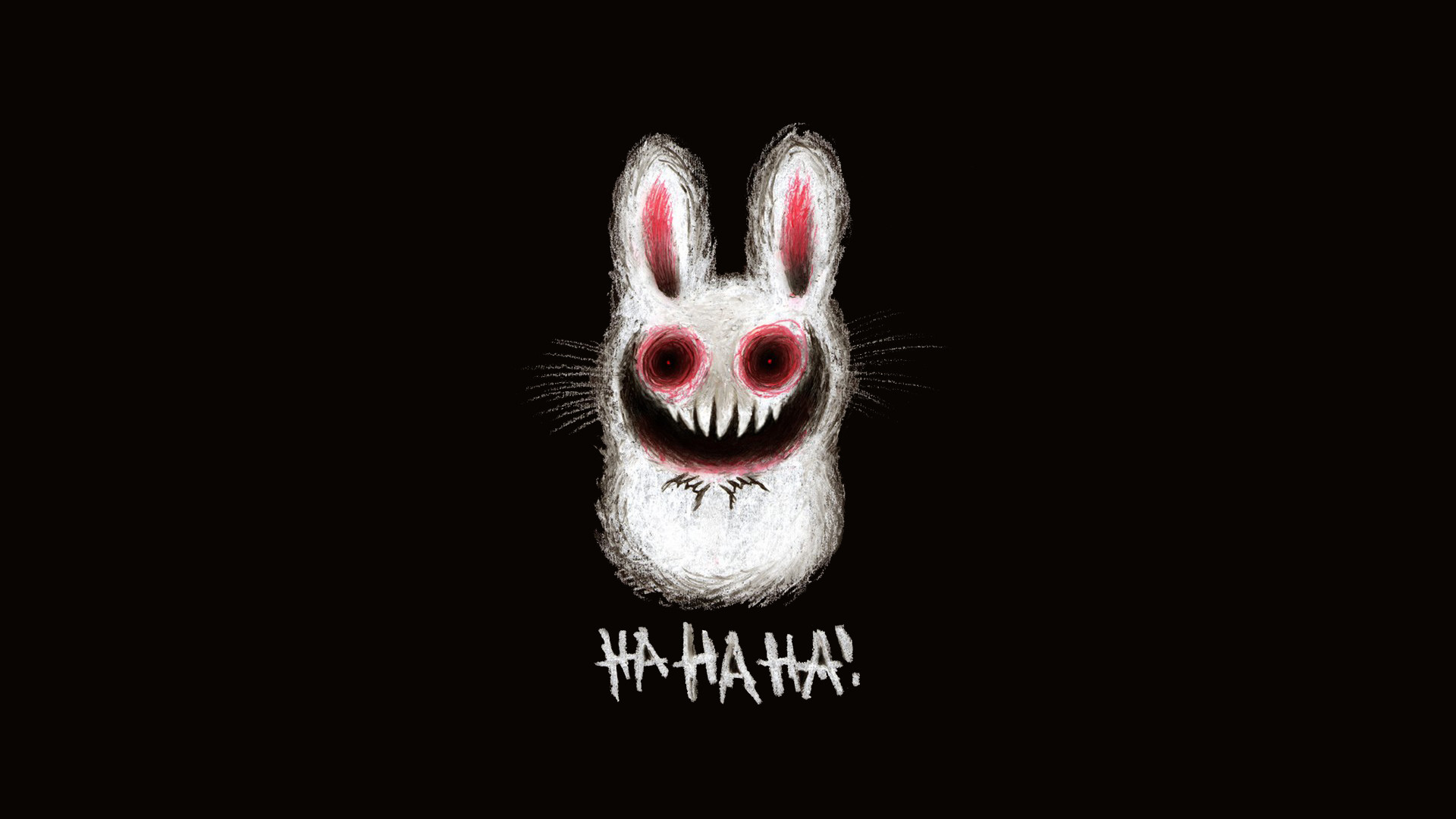 1920x1080 Black Humor Bunnies Creepy Horror Minimalistic Scary Simple Background ...