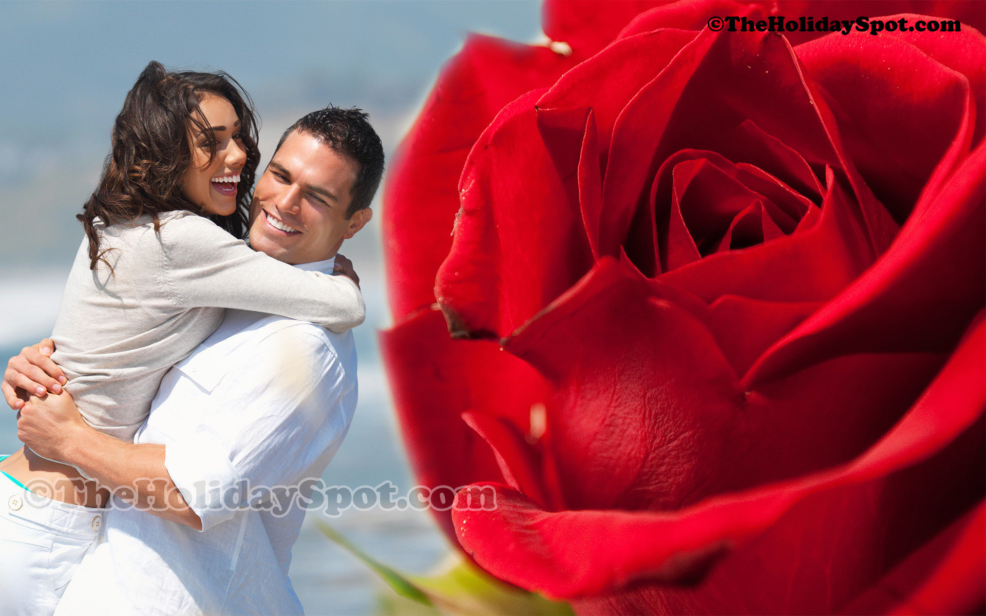 1920x1200 A high definition Valentine's Day wallpaper of couple hugging each other