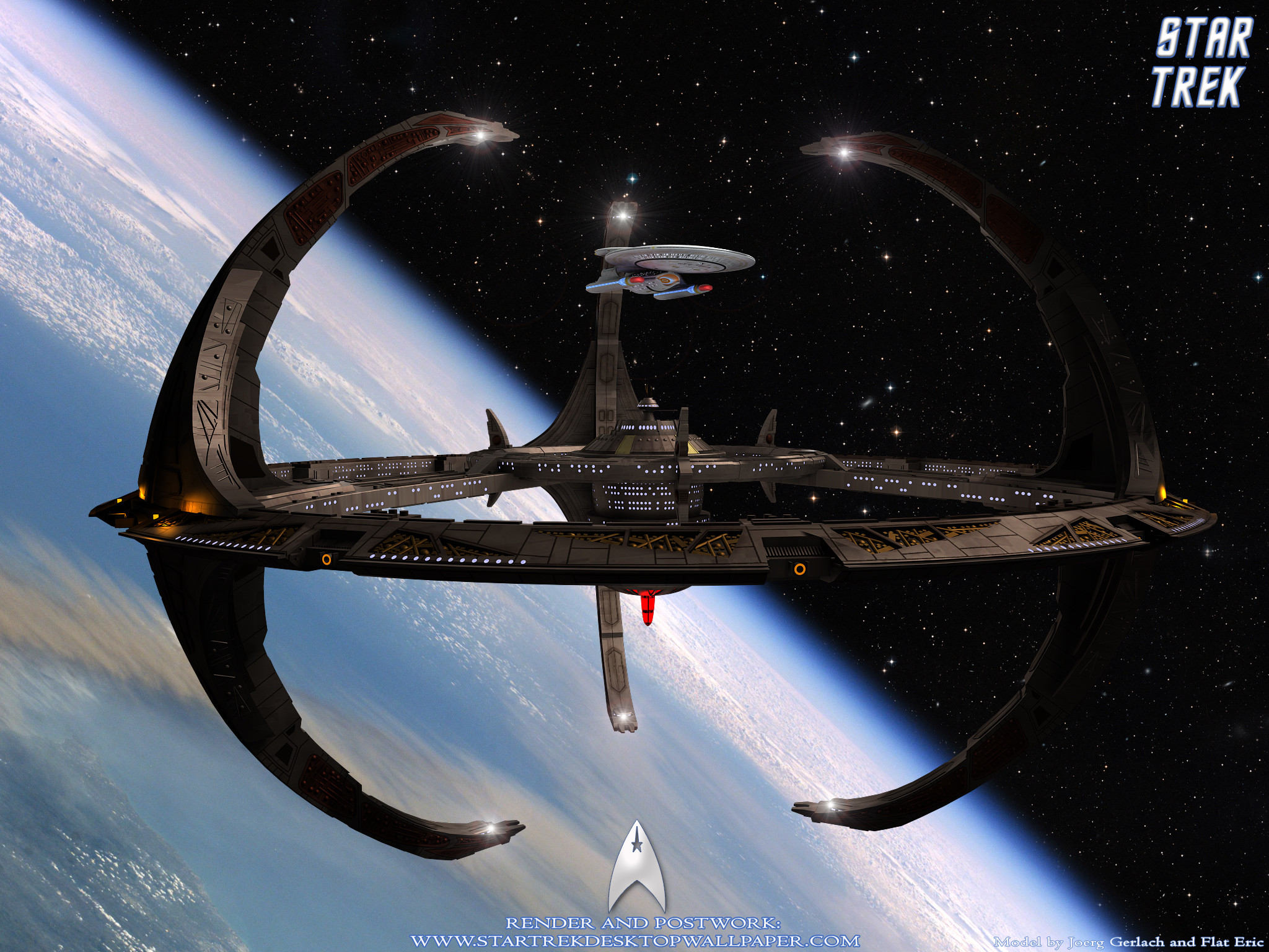 2048x1536 Star Trek Space Station And Nebula Class Starship. Free Star Trek computer  desktop wallpaper,