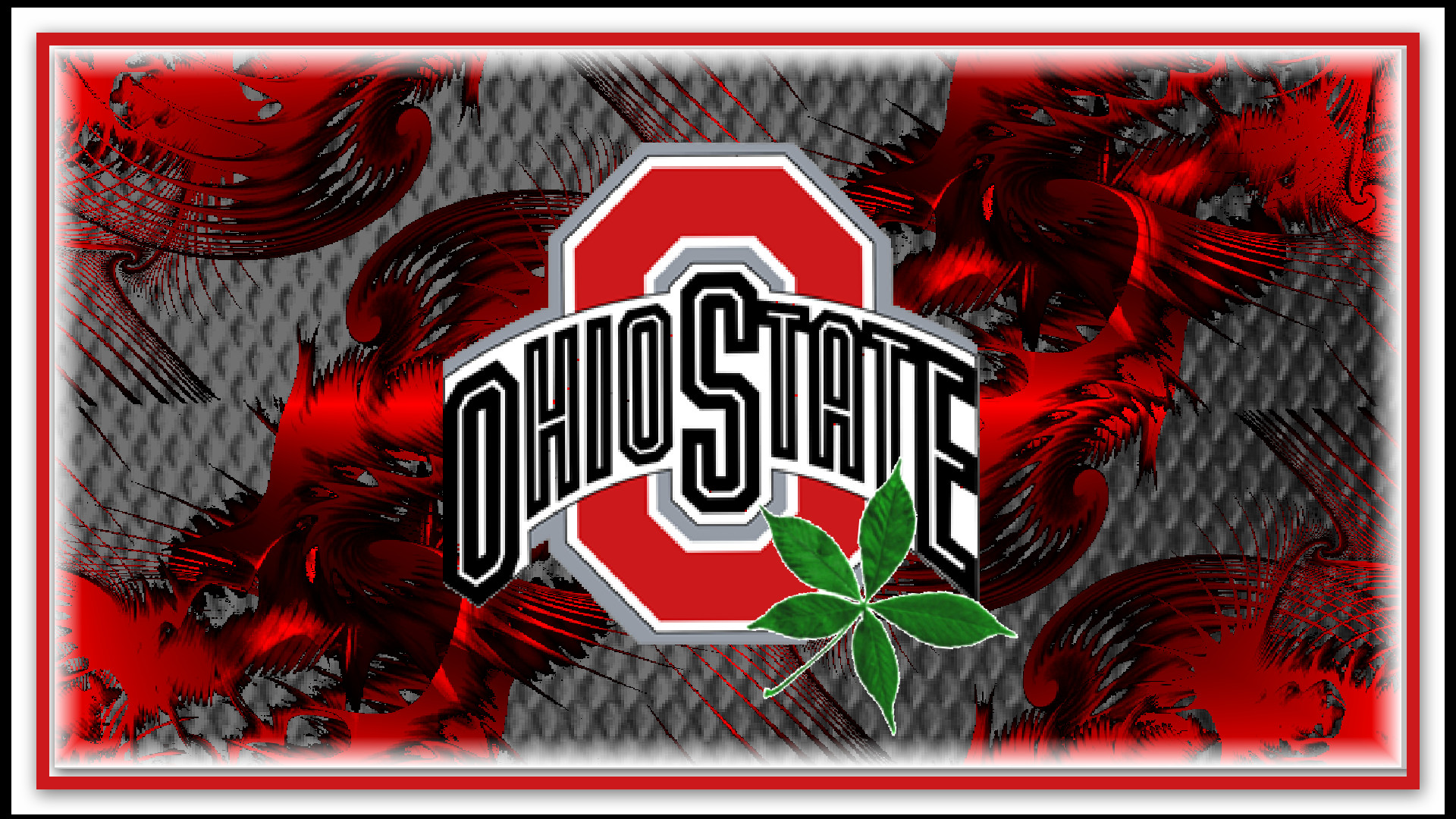 1920x1080 Ohio State Football Wallpaper: red block o ohio state with buckeye leaf