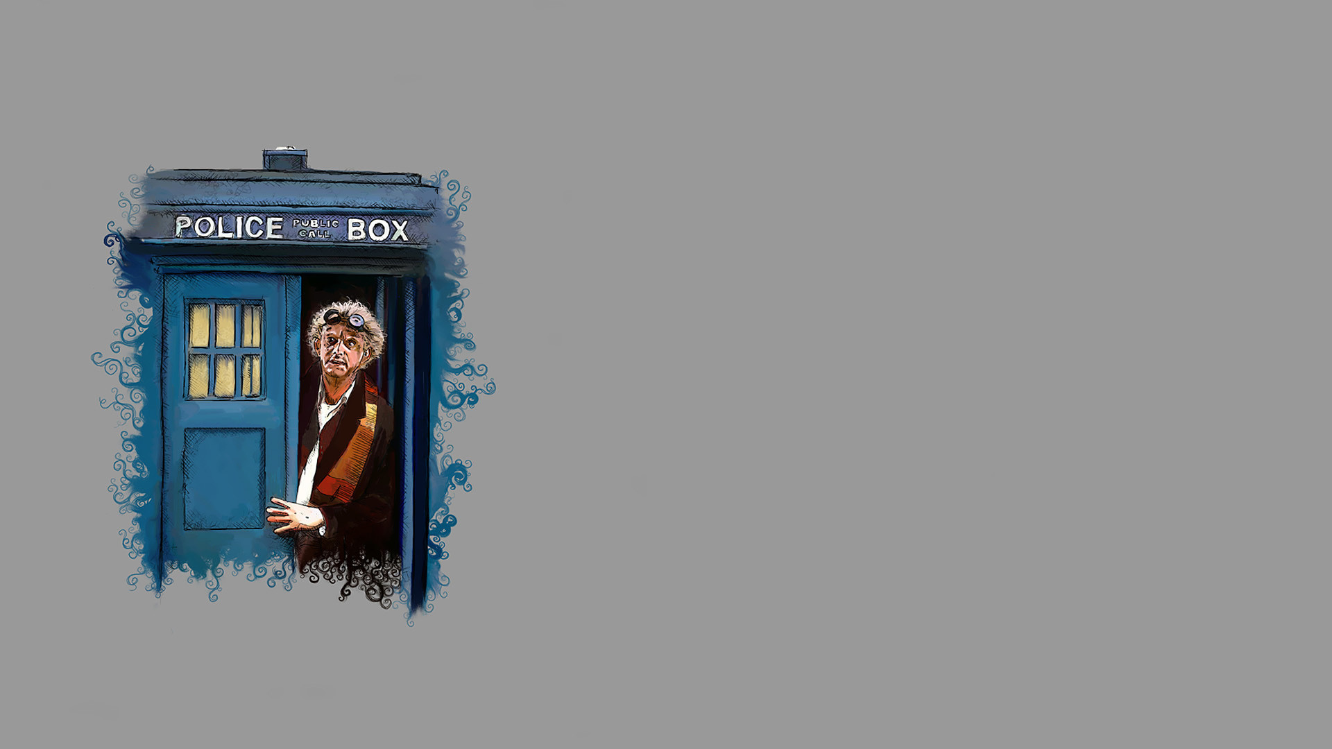 1920x1080  Wallpaper doctor who, back to the future, art