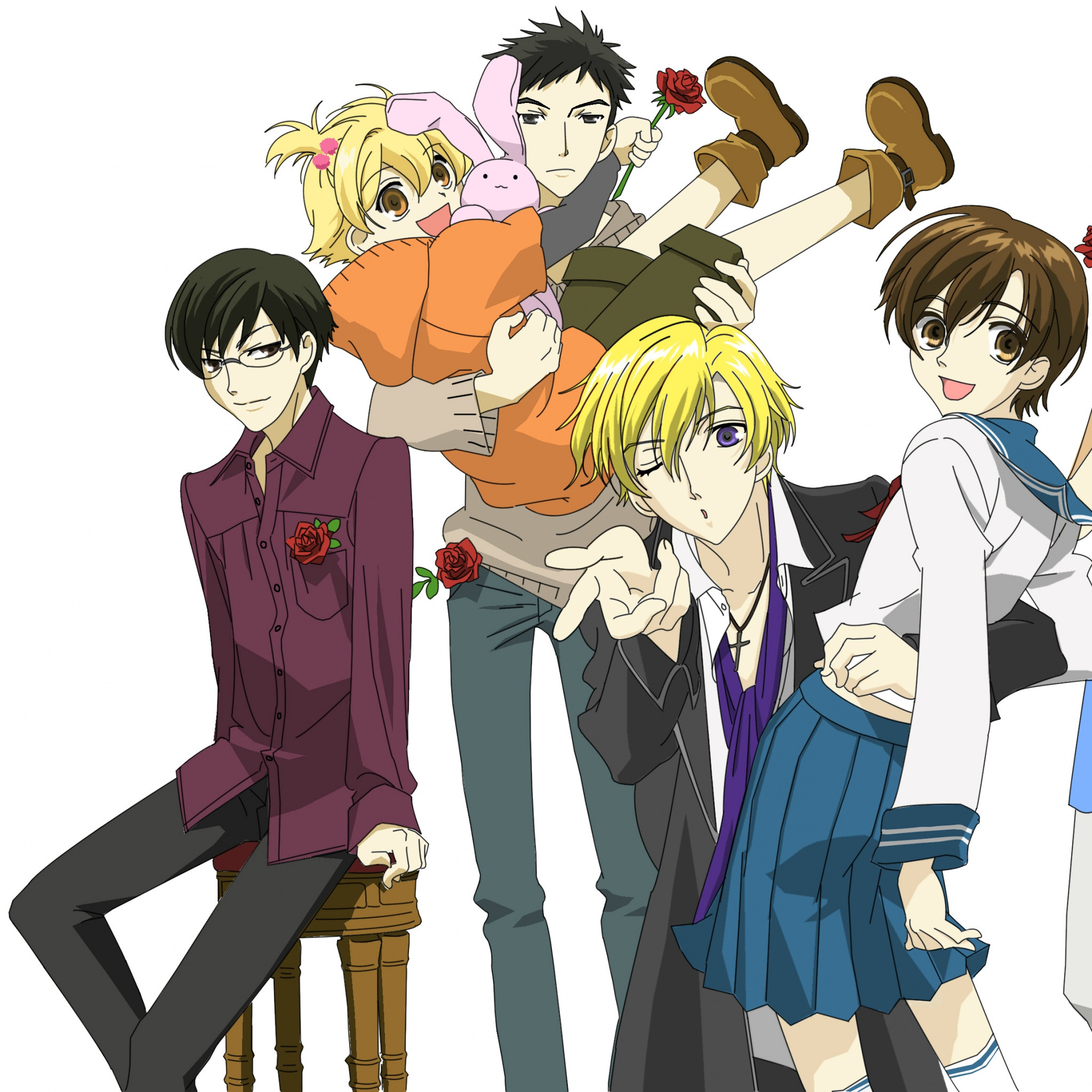 2048x2048  Wallpaper ouran high school host club, 2006, anime, characters