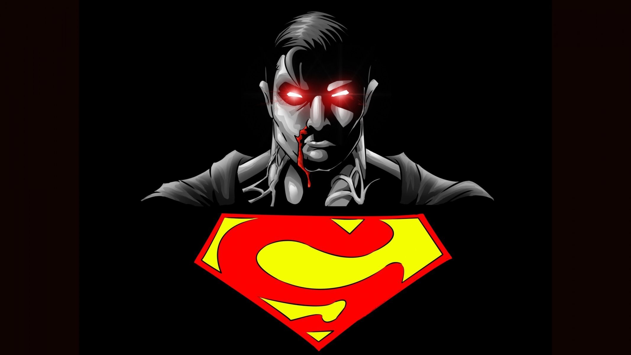 2134x1200 superman mark logo symbol superhero black background