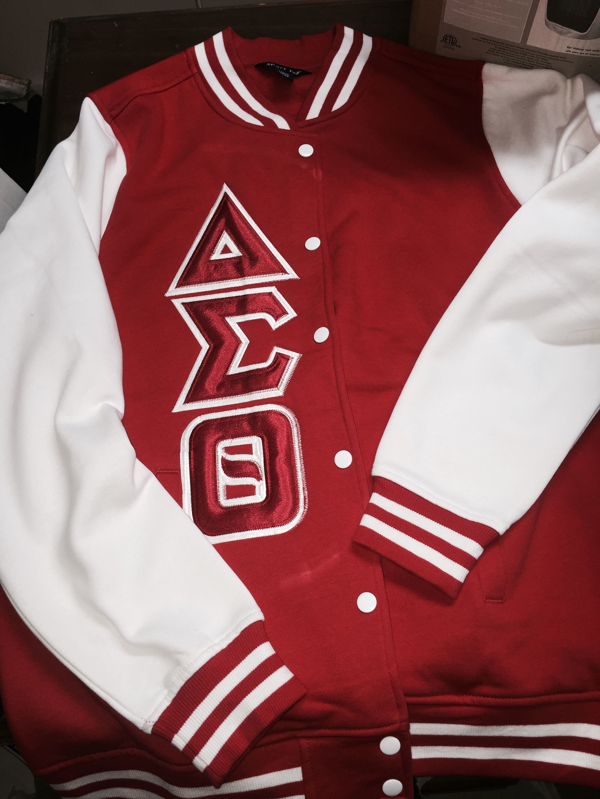 2000x2666 Delta Sigma Theta Red & White Letterman Jacket • GreekExpressions  Embroidery Specialis… • Tictail