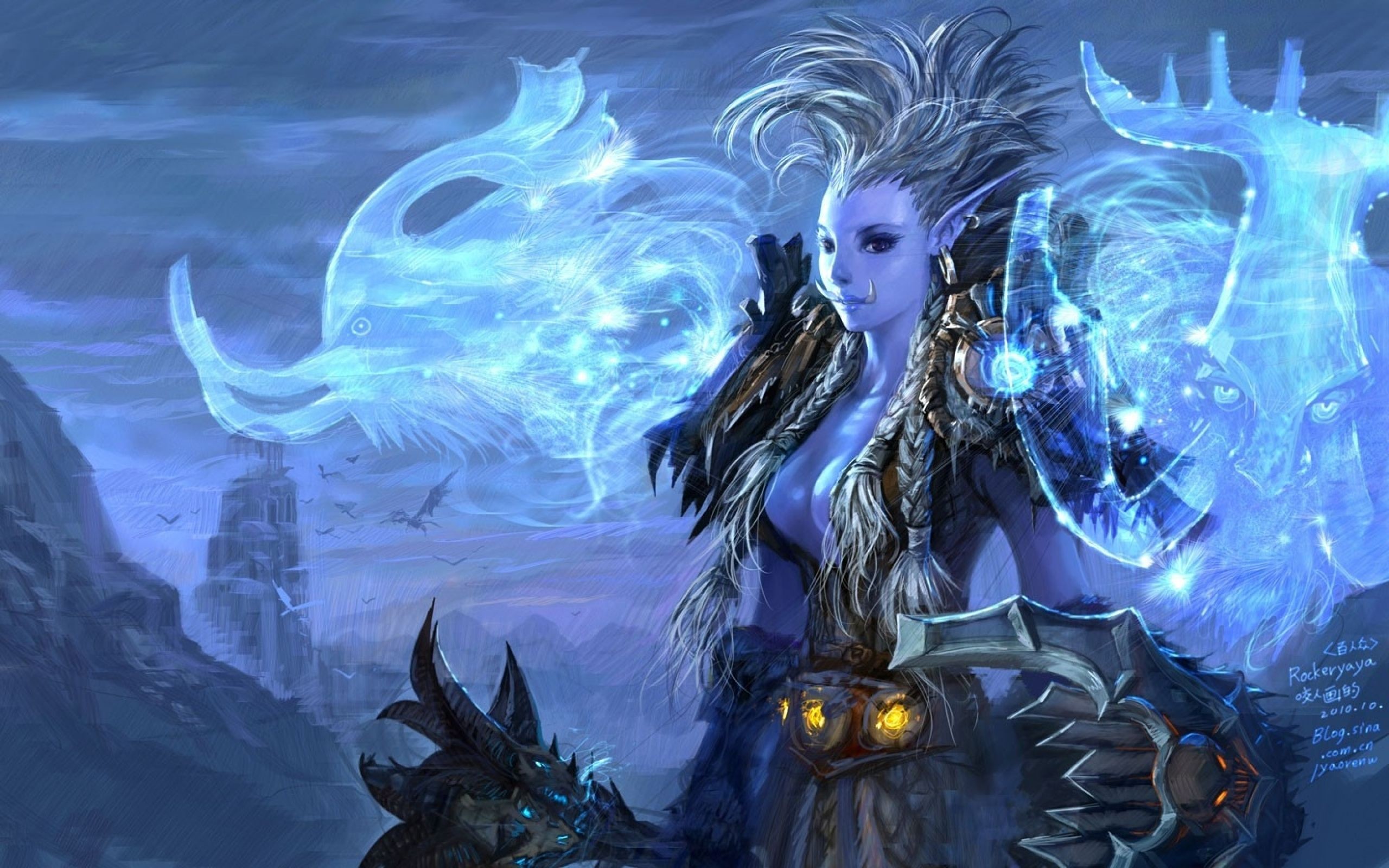 2560x1600 video games World of Warcraft fantasy art armor magic artwork trolls  Yaorenwo wallpaper background