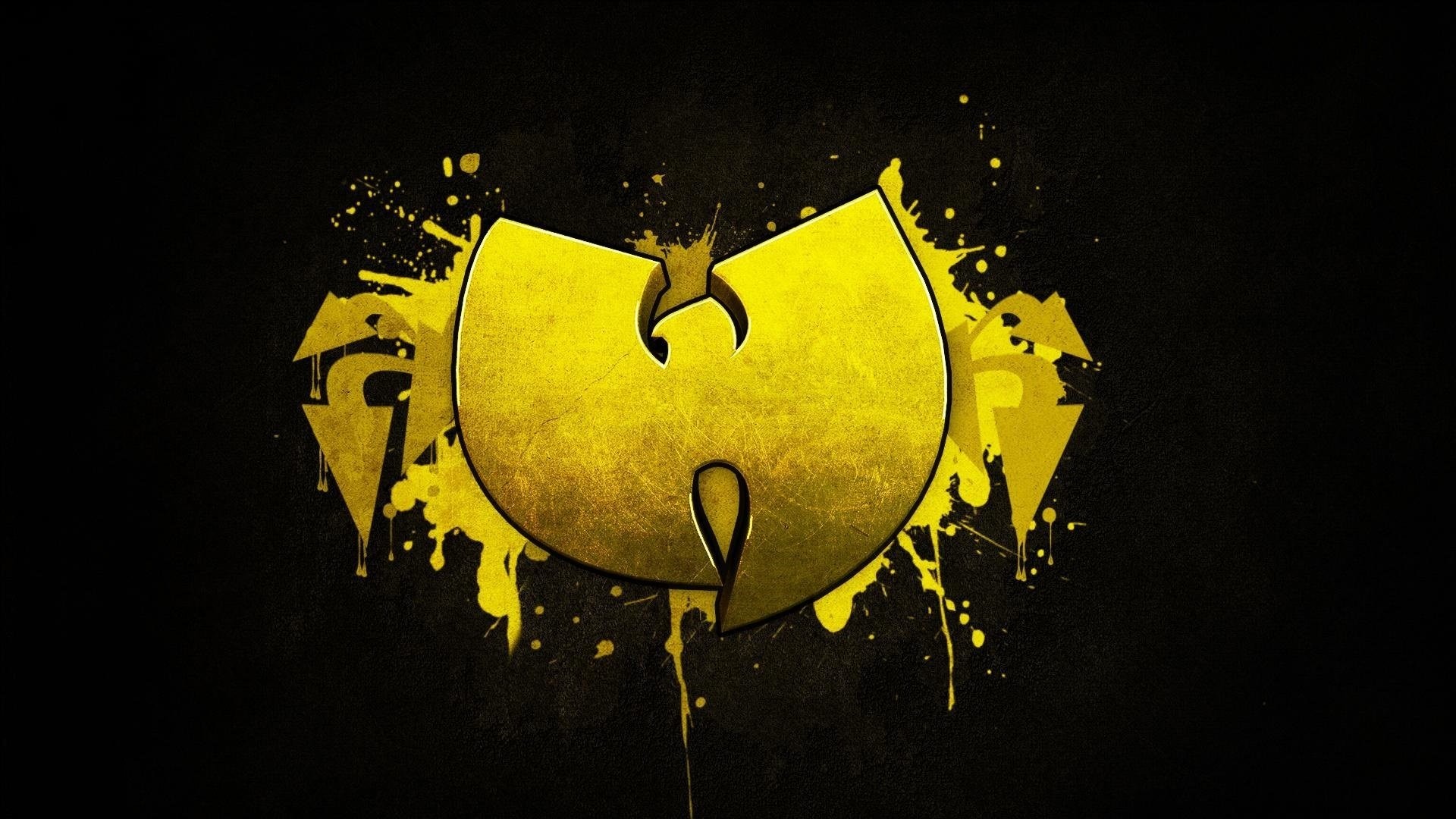 1920x1080 wu-tang clan yellow black hardcore hip-hop music logo wallpaper