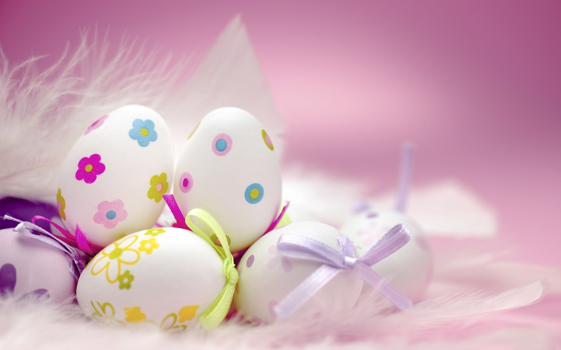 1920x1200 Holiday Feathers Easter Eggs