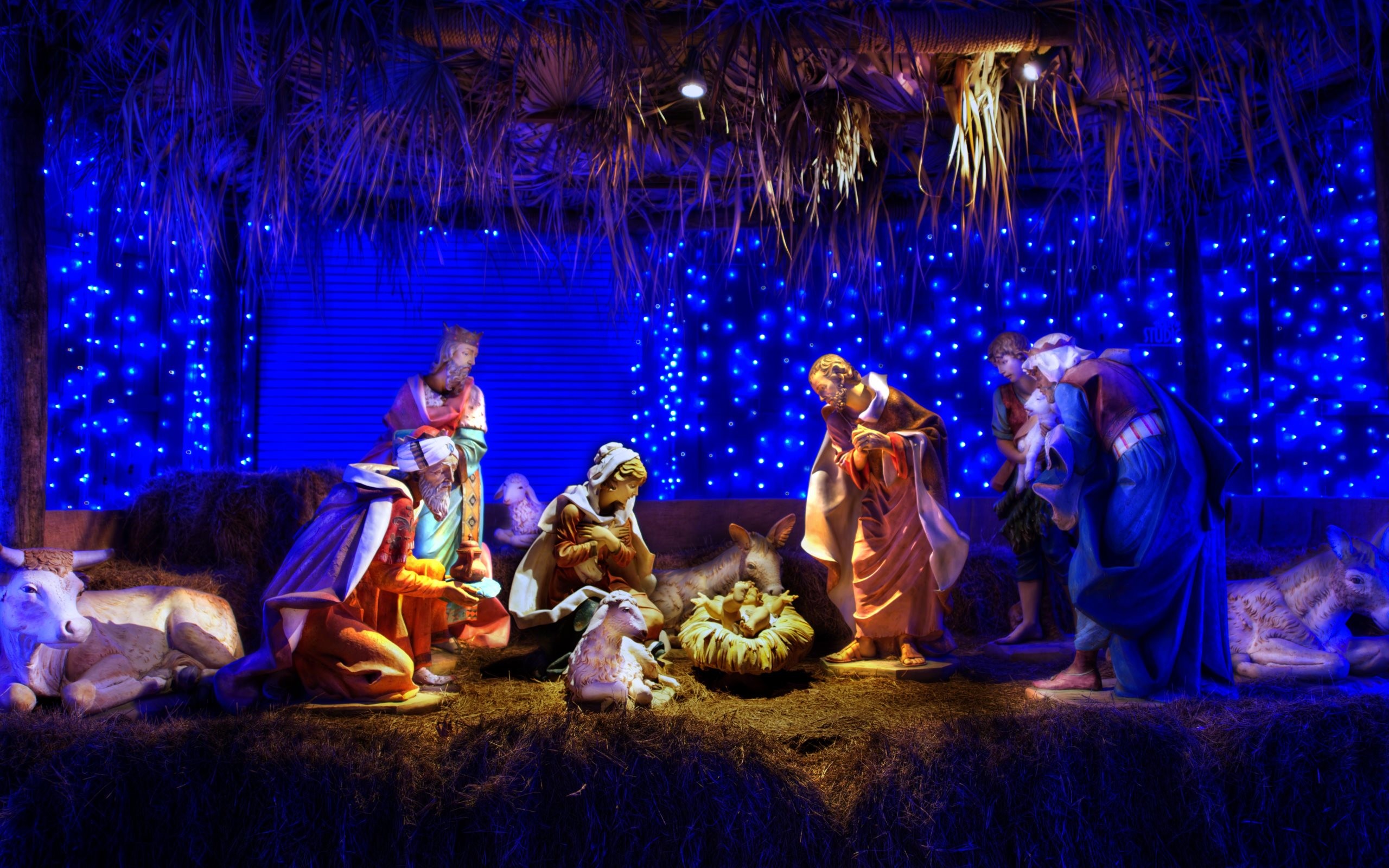 2560x1600 Free Christmas Nativity Scene, computer desktop wallpapers, pictures, images
