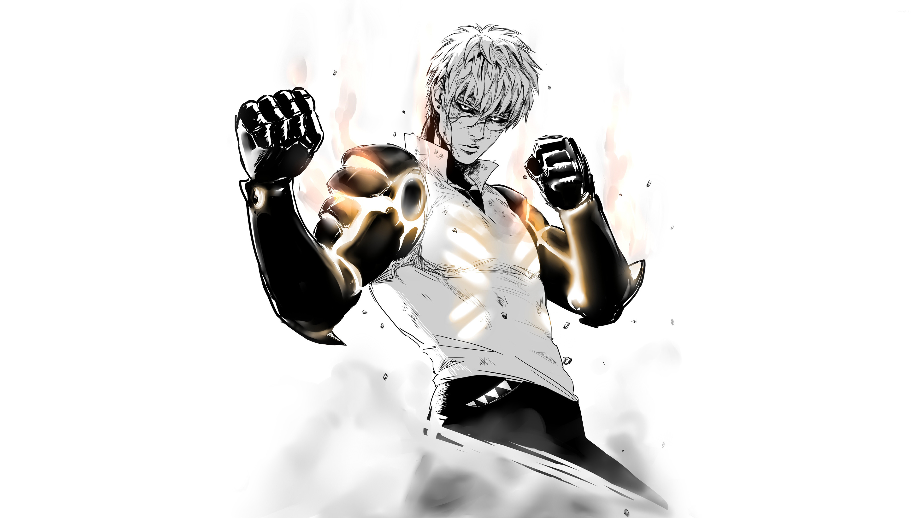 3840x2160 Genos ready to fight in One-Punch Man wallpaper