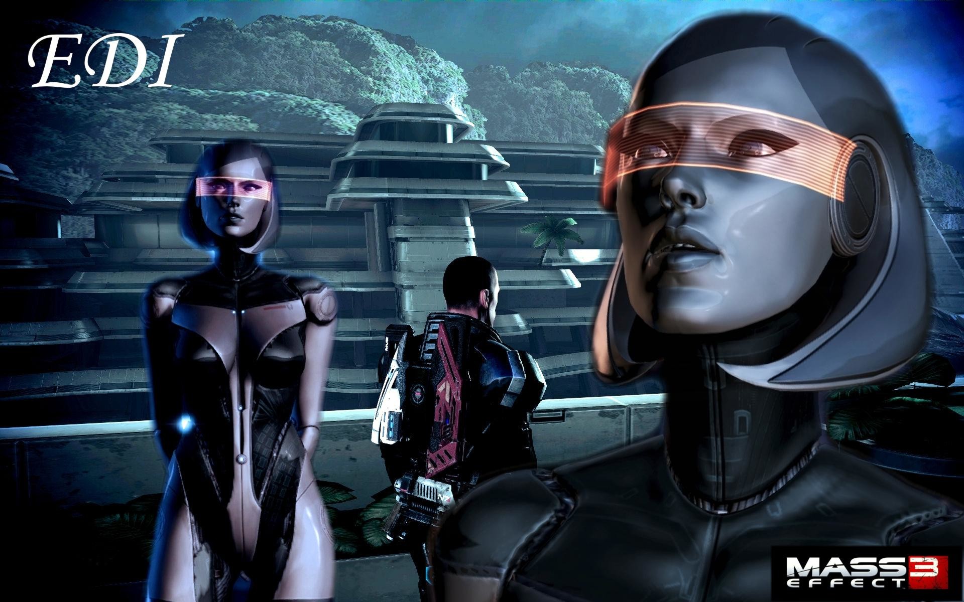 1920x1200 Montage of EDI and Shepard on the Salarian homeworld Sur'Kesh