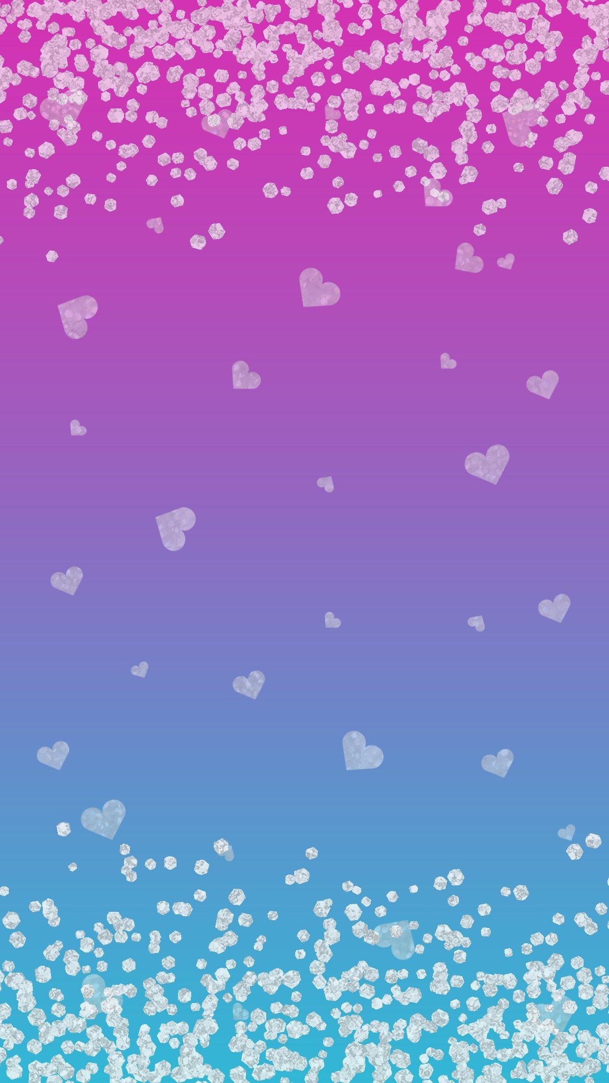 1242x2208 Wallpaper, background, iPhone, Android, HD, pink, blue, green, purple,  gradient, ombre, cute, glitter, heart, hearts