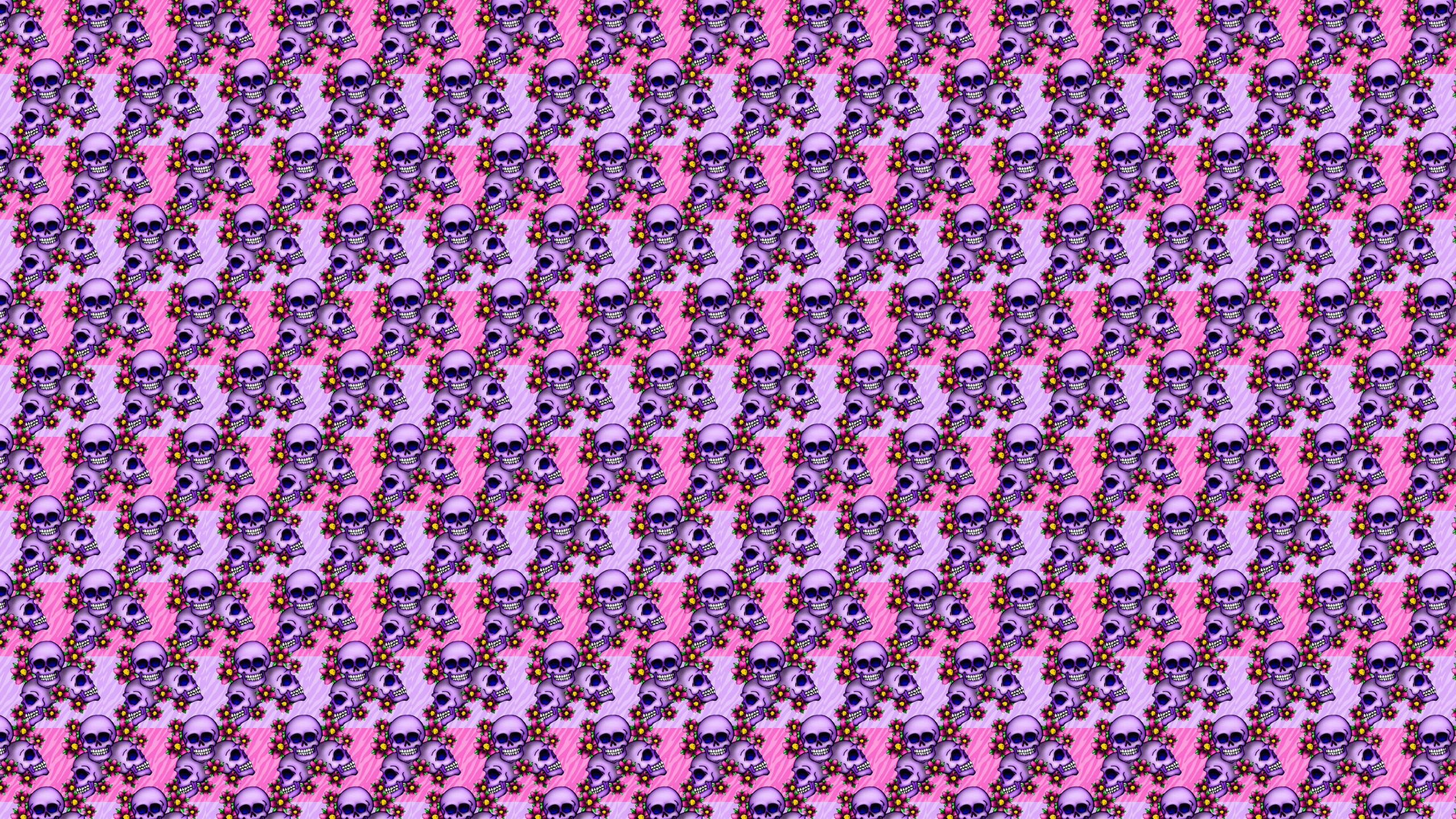 2560x1440 Pink foral skull background / wallpaper for iPhone or iPod | Just .