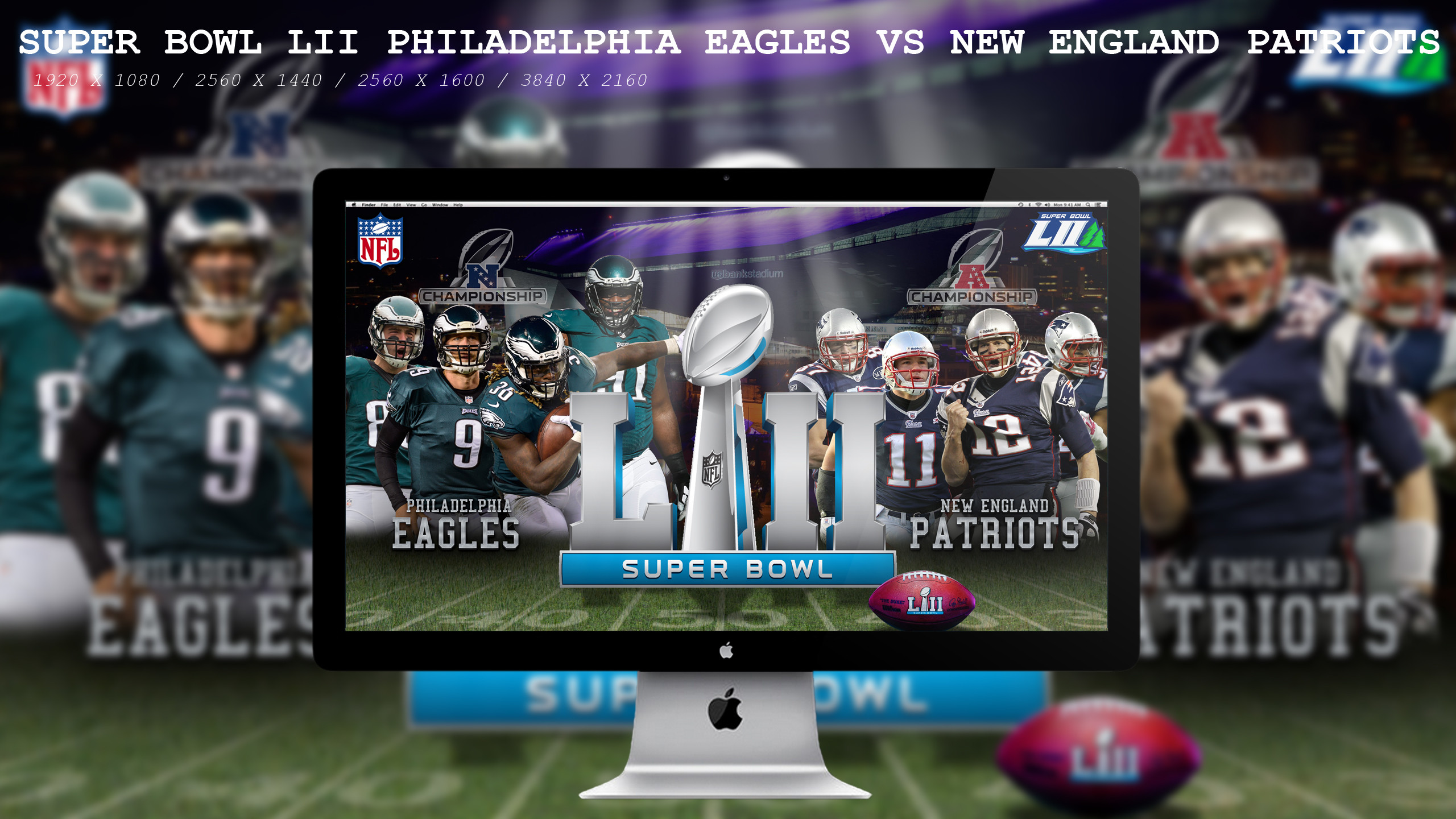 2560x1440 ... Super Bowl LII Eagles Vs Patriots by BeAware8