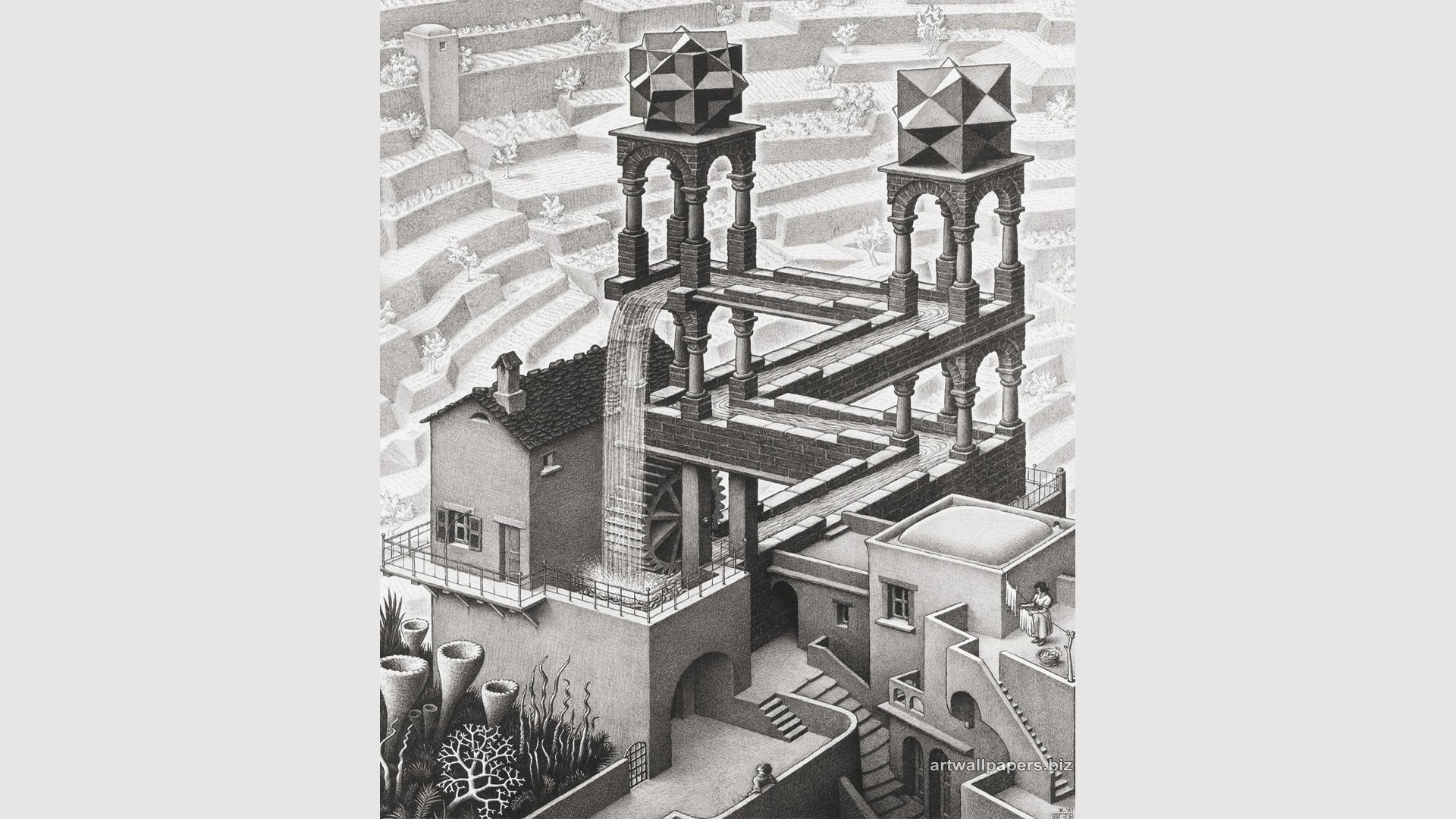 1920x1080 Ascending And Descending Escher