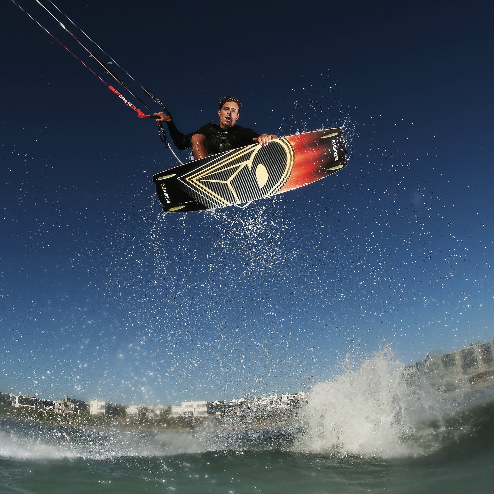2048x2048 kitesurf wallpaper image - Oswald Smith with a nice Indie Grab at twilight  - in resolution