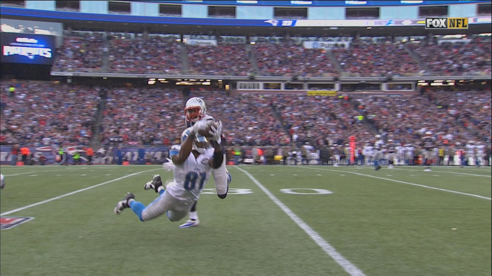 1920x1080 Calvin Johnston makes a great catch during Detroit Lions' visit to New  England