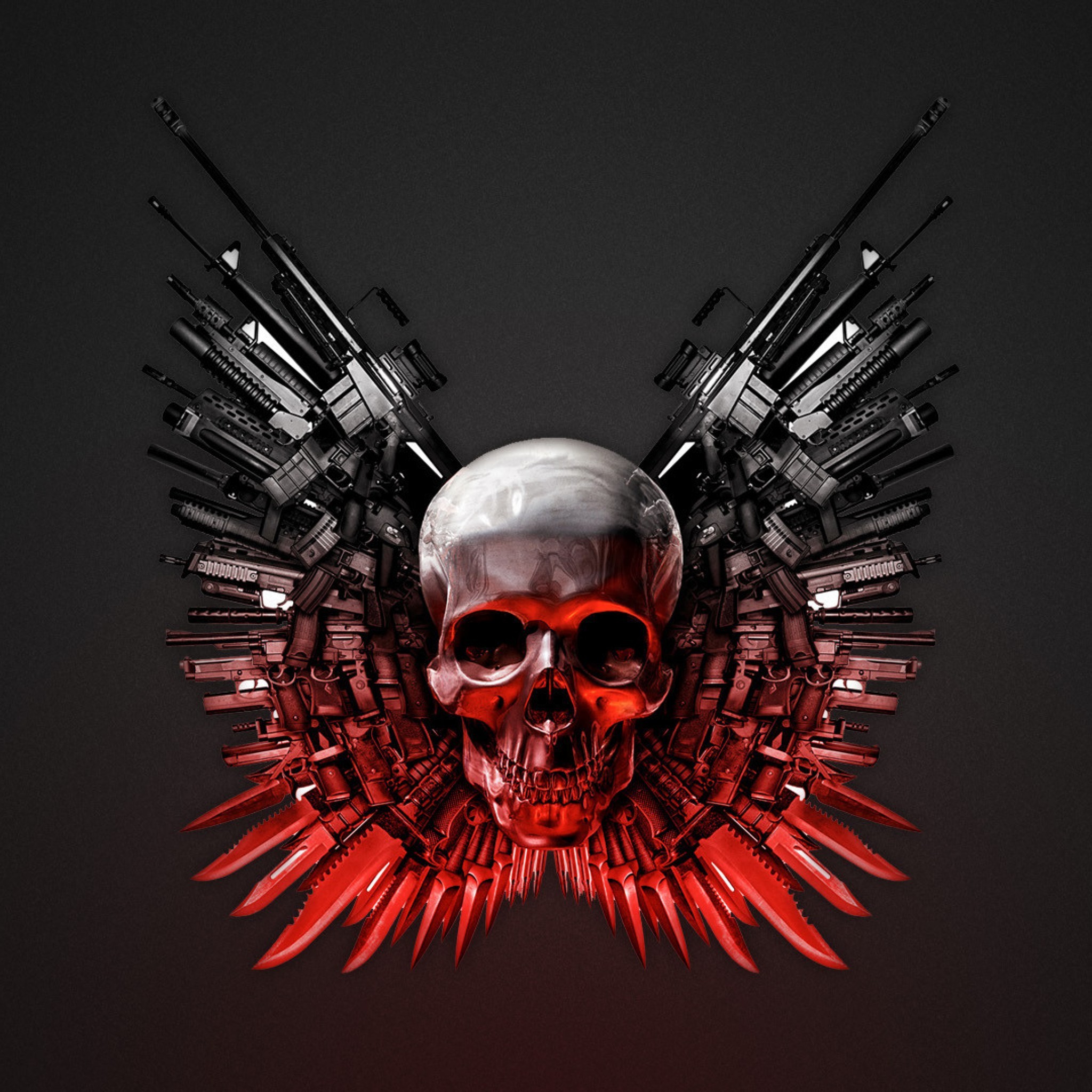 2048x2048 ... The Expendables Weapons Hd iPad Air wallpaper.