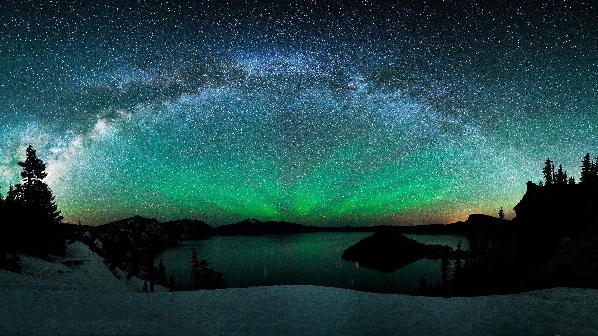 1920x1080 Milky Way Aurora Borealis Photo Widescreen 2 HD Wallpapers | aladdino.