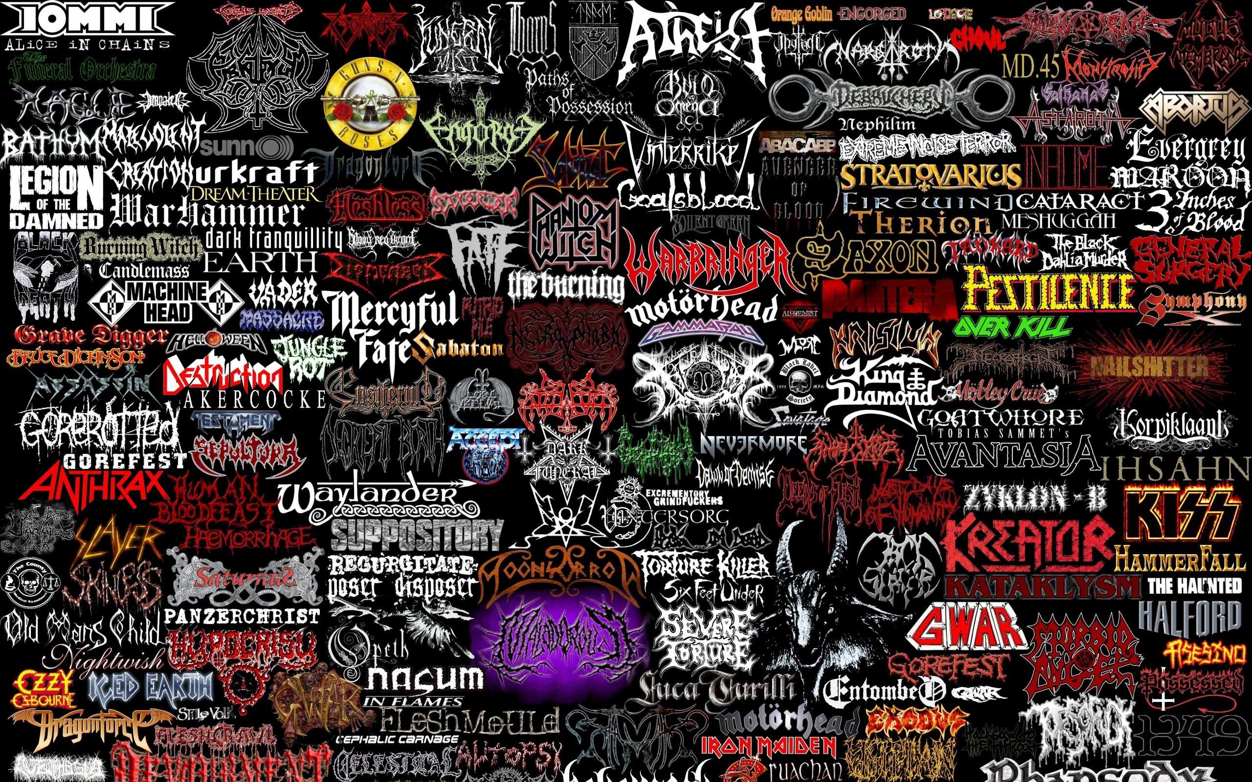 2560x1600 Slayer Behemoth Rock Music Guns Roses Judas Priest Desktop Wallpaper  