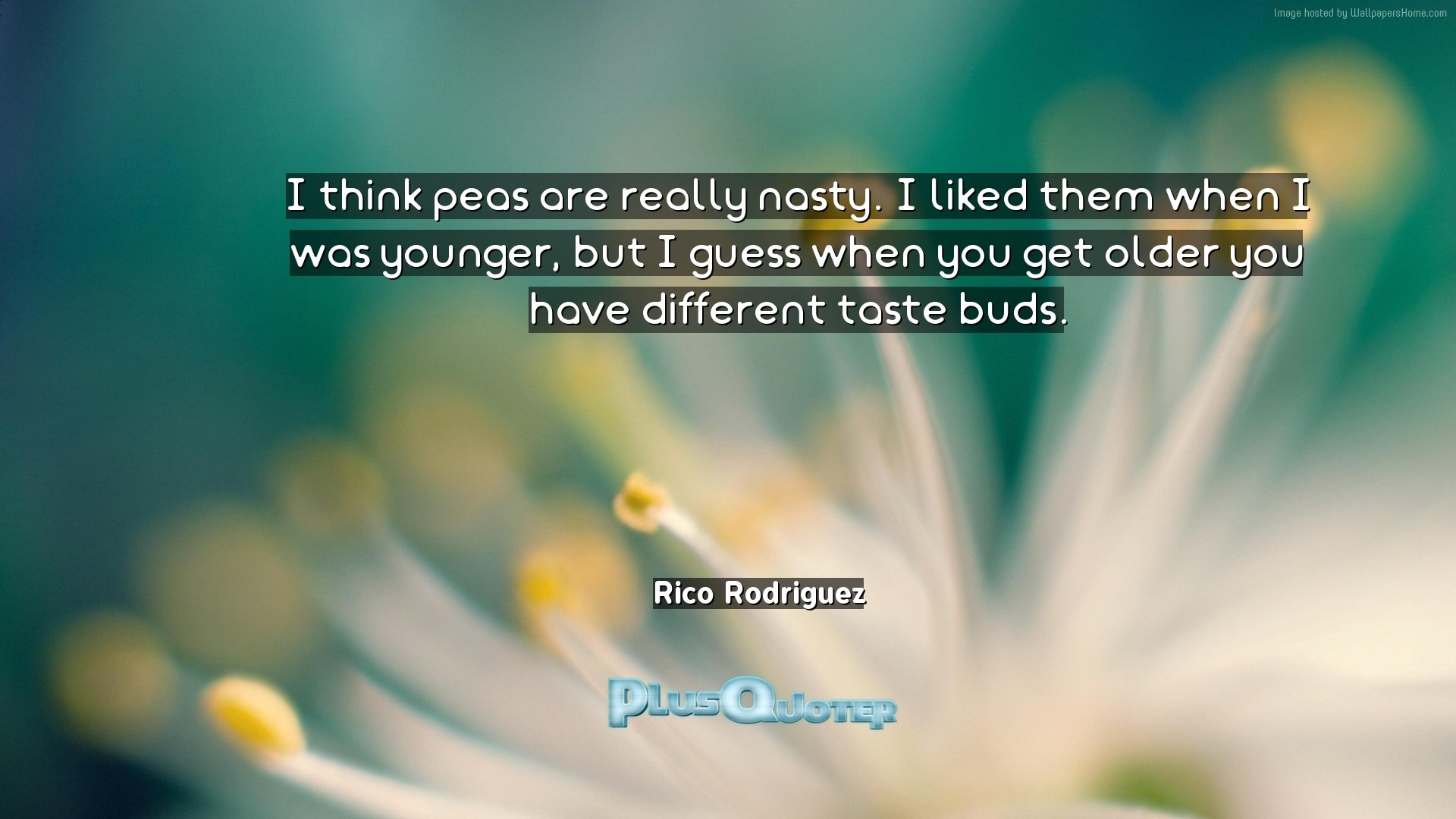 1920x1080 Download Wallpaper with inspirational Quotes- "I think peas are really nasty.  I liked