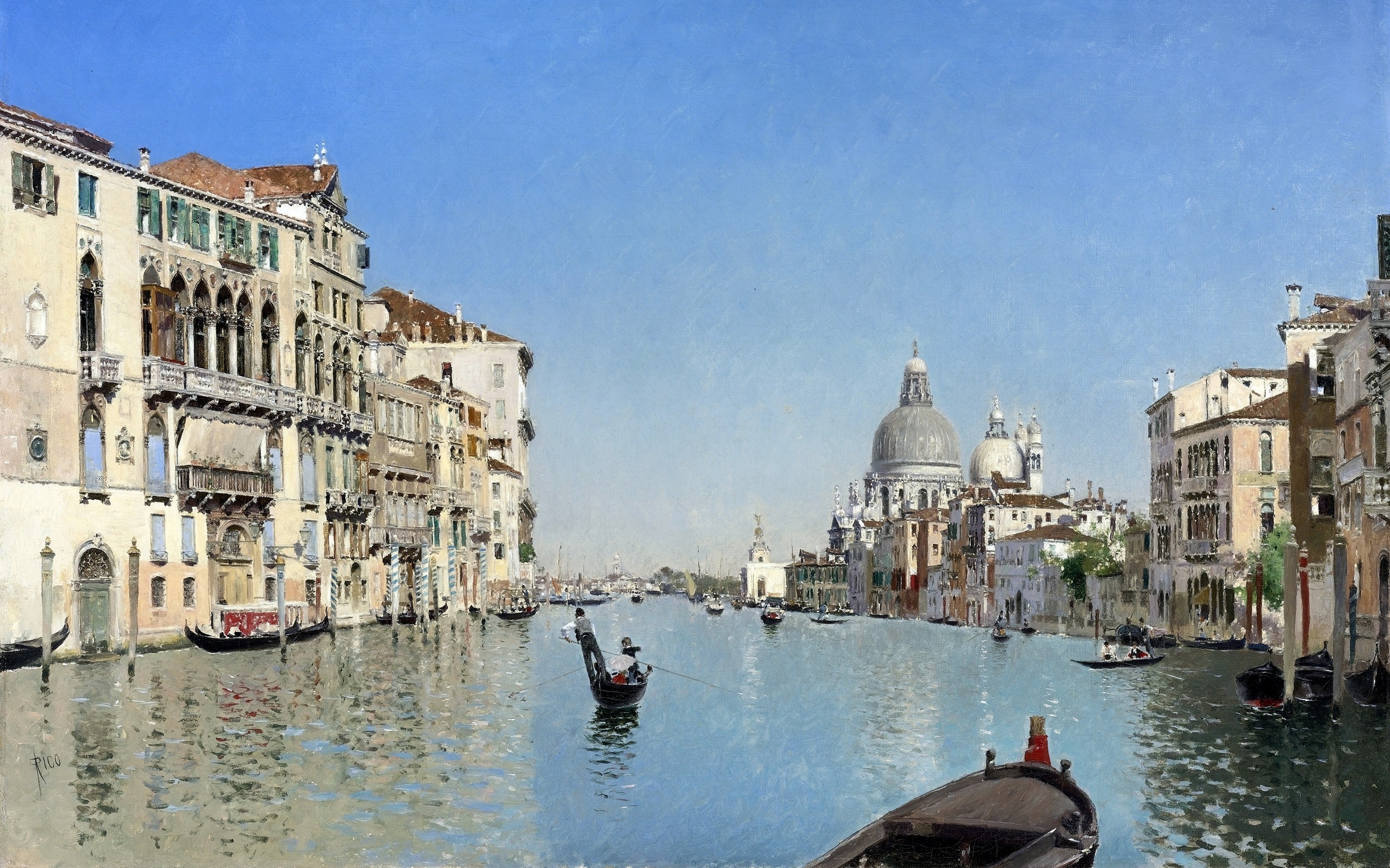 2560x1600 Venice italy artwork gondolas canal martin rico wallpaper
