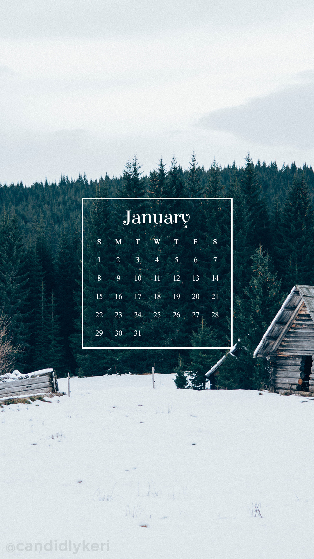 1080x1920 Winter cabin snow forest background January calendar 2017 wallpaper you can  download for free on the