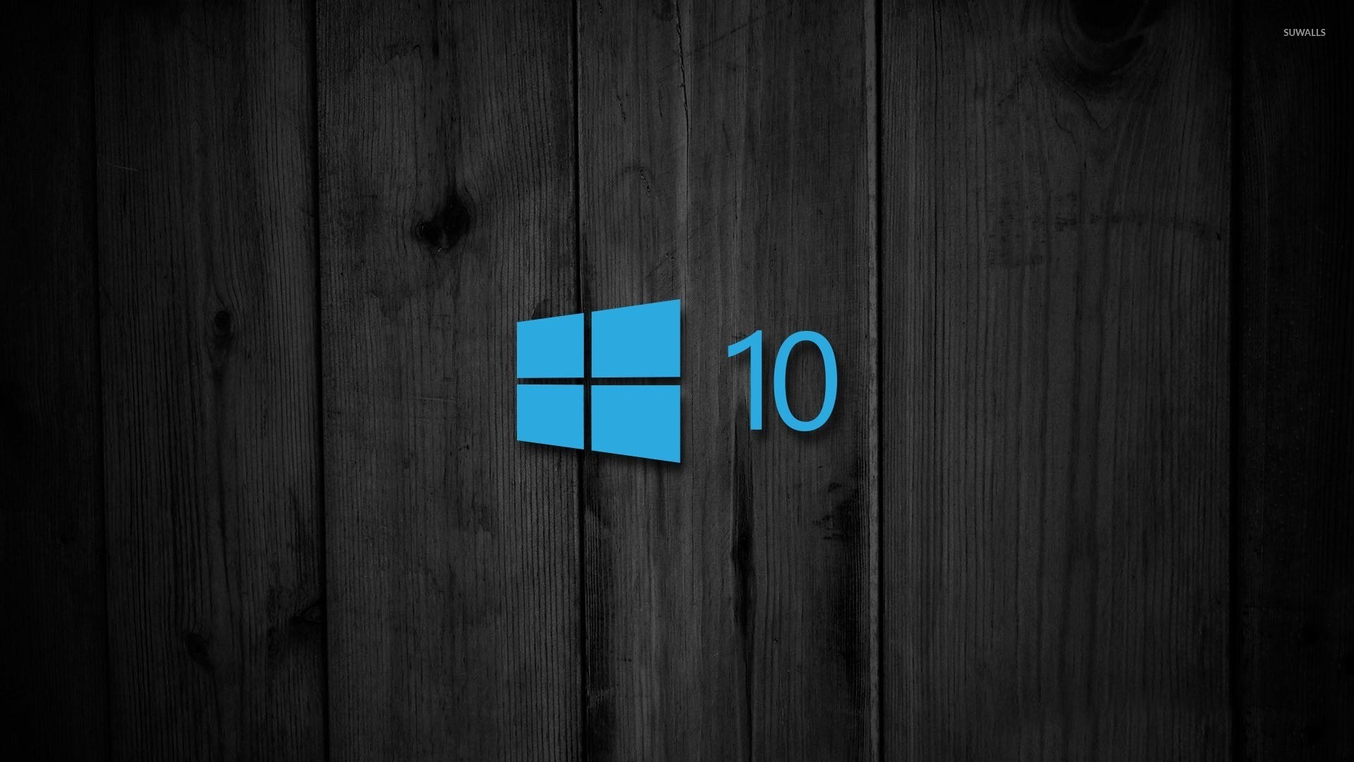 1920x1080 Windows 10 on black wooden panels [3] wallpaper