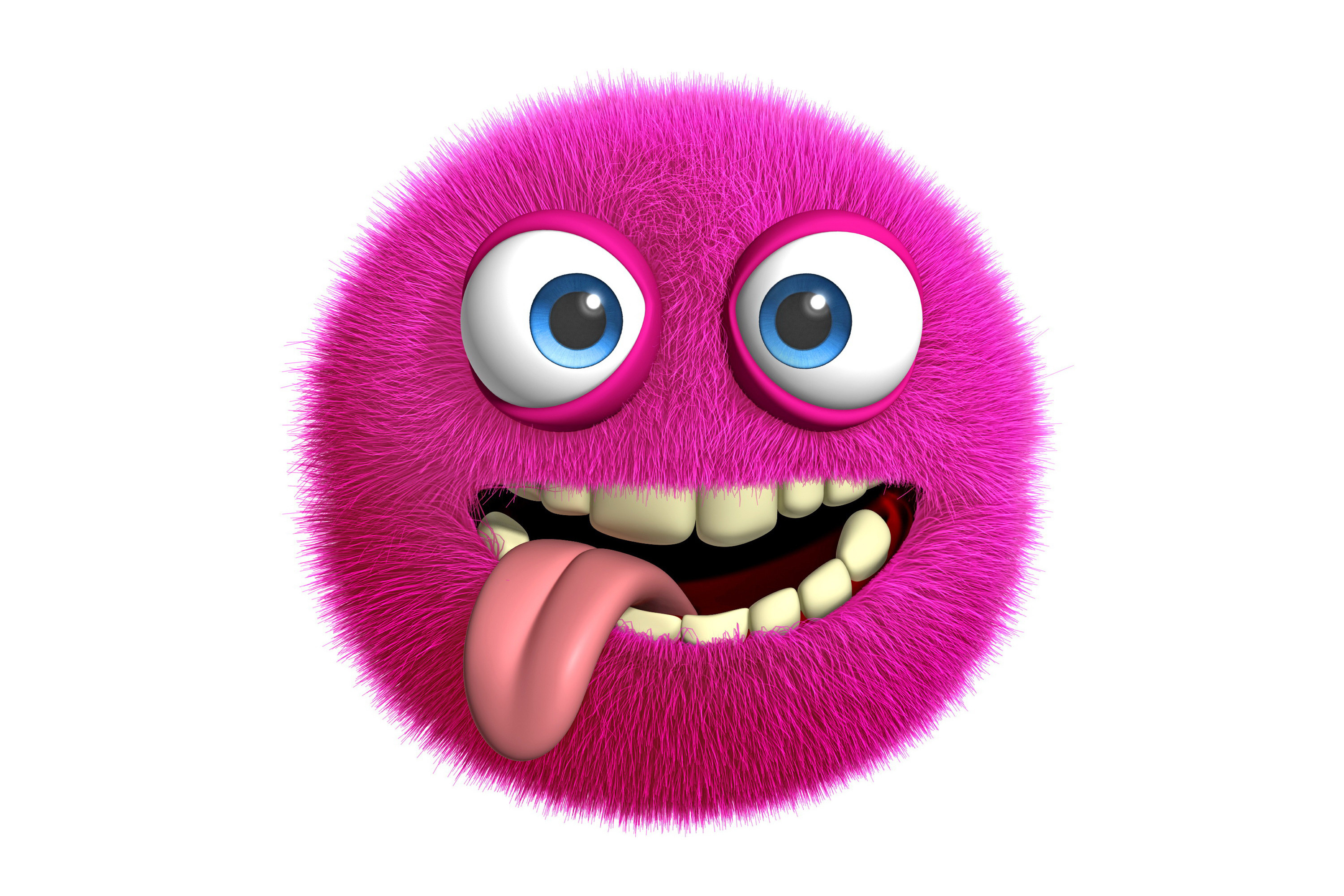 3000x2000 Wallpaper 3d, monster, cute, fluffy, funny, face wallpapers rendering .